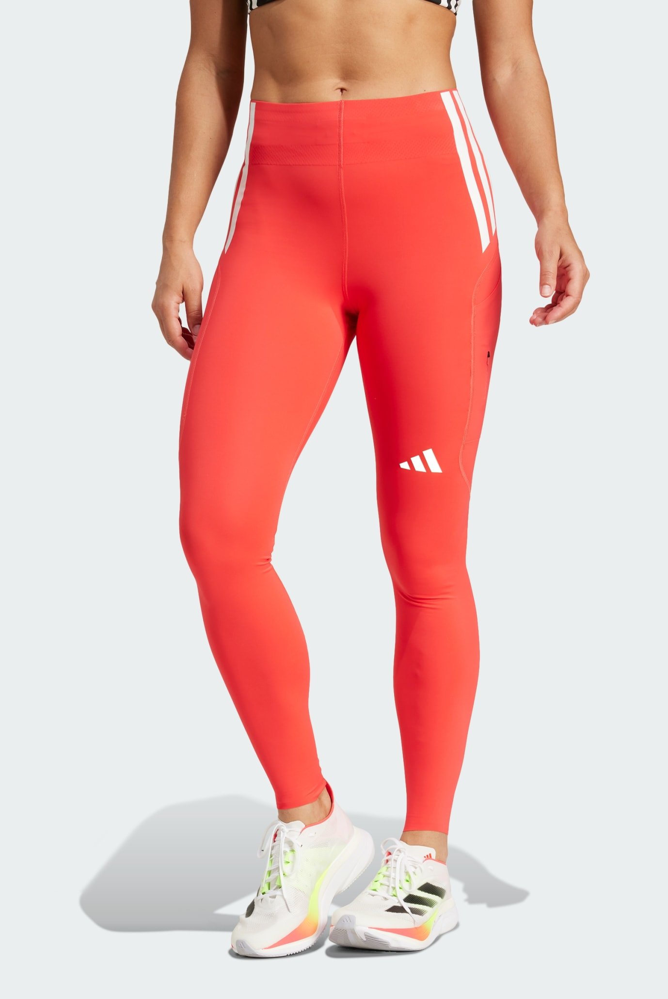 Женские красные тайтсы Adizero Full Length 1