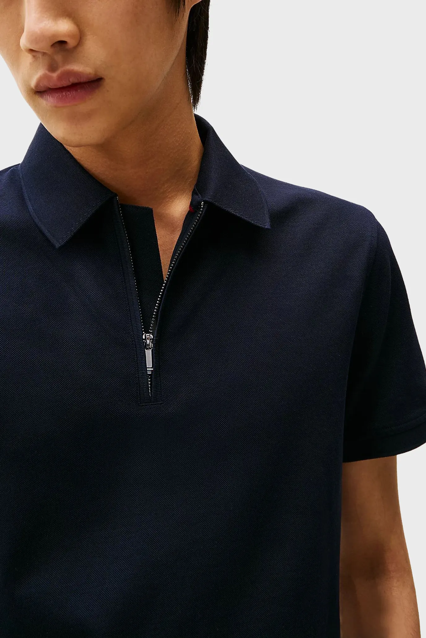 Чоловіче темно-синє поло PERFORMANCE ZIP 4