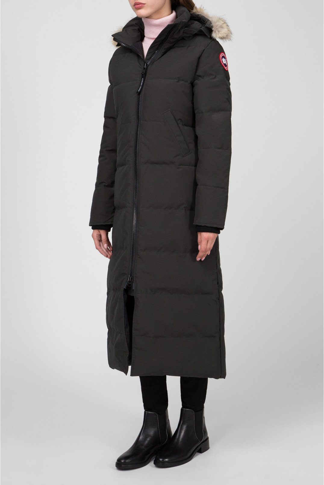 Женская черная пуховая удлиненная куртка ROSSCLAIR 1