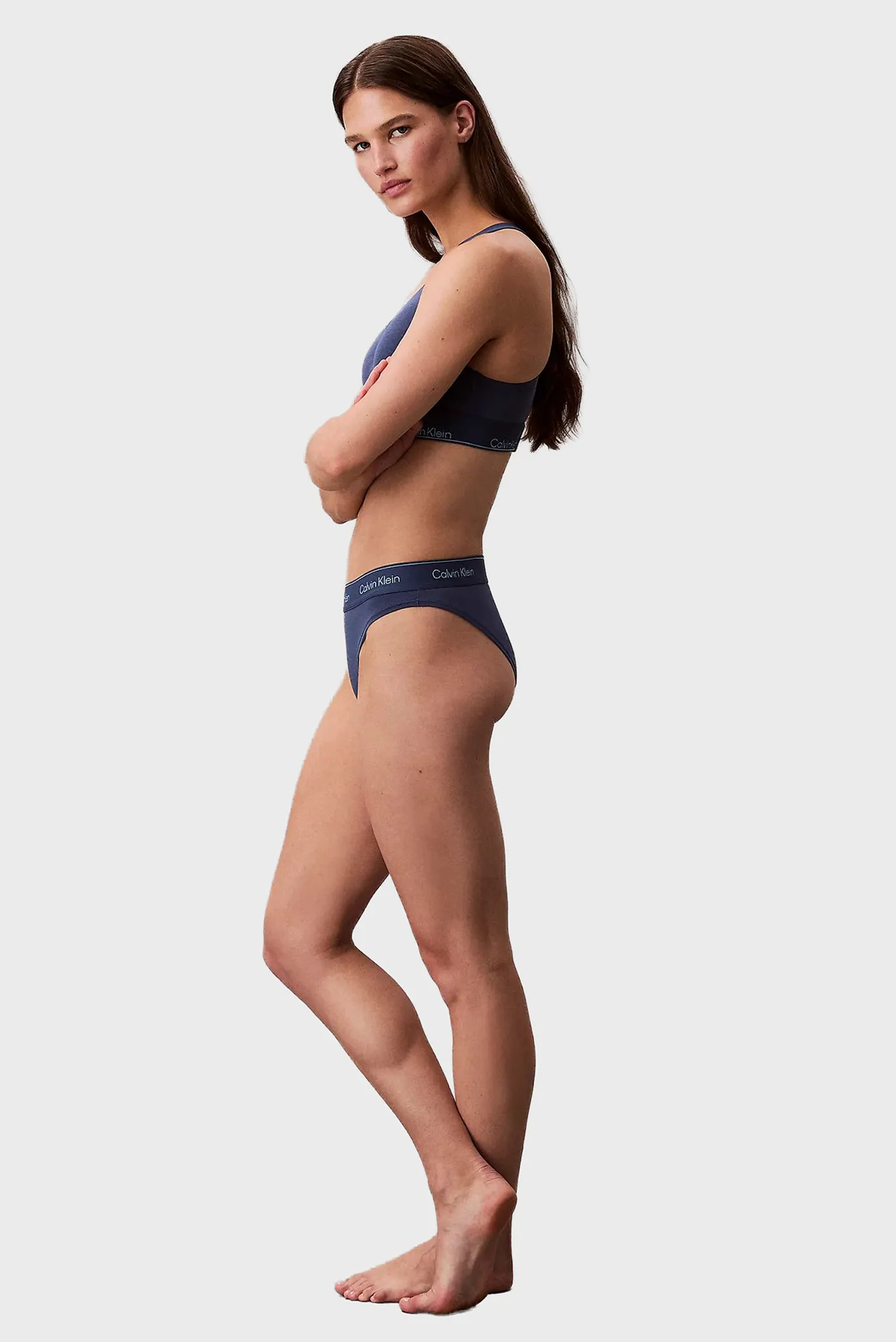 Женские синие трусики HIGH LEG TANGA 5