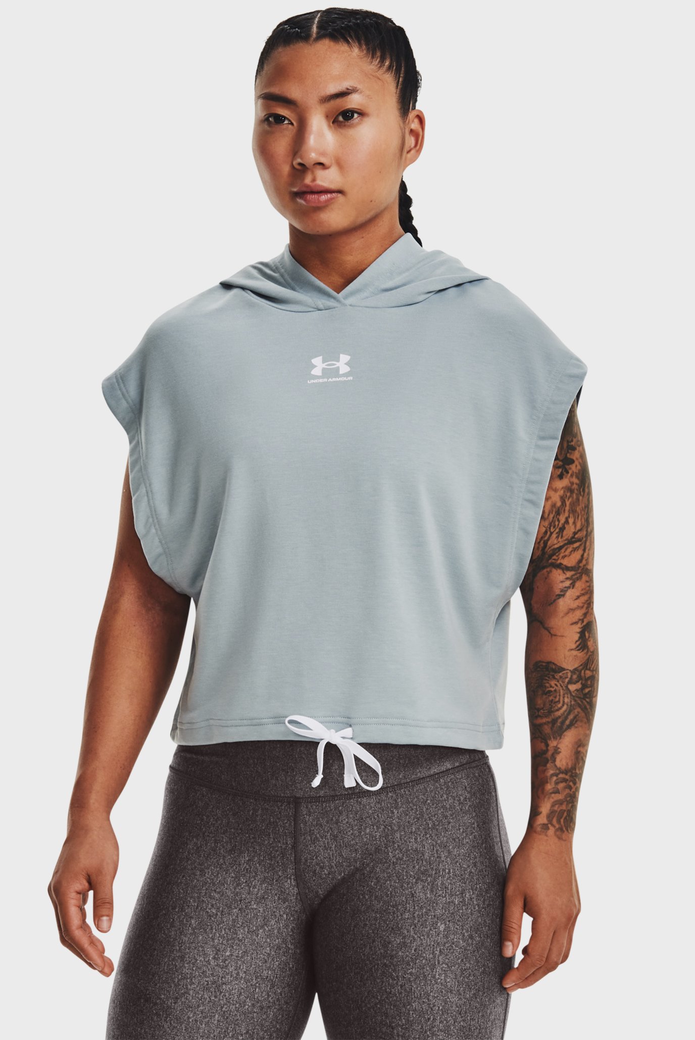 Жіноче сіре худі UA Rival Terry SS Hoodie 1