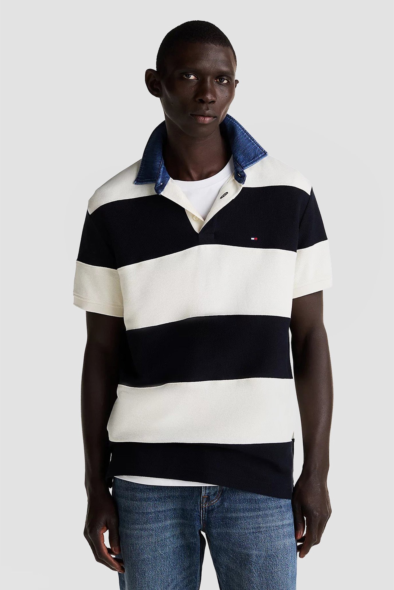 Чоловіче поло у смужку RUGBY STRIPE RELAXED POLO 1