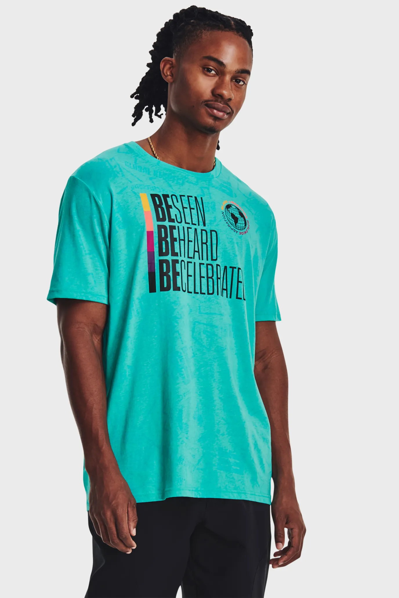 Мужская бирюзовая футболка UA BHM SS Under Armour 1378896-369 — MD-Fashion