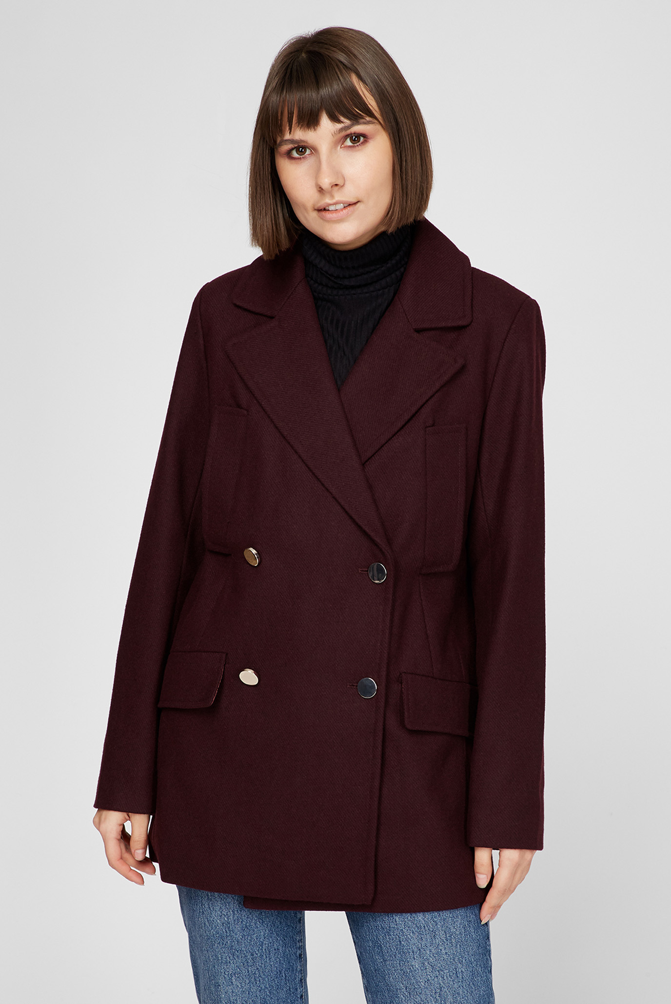 Женское бордовое пальто LEYRE 1