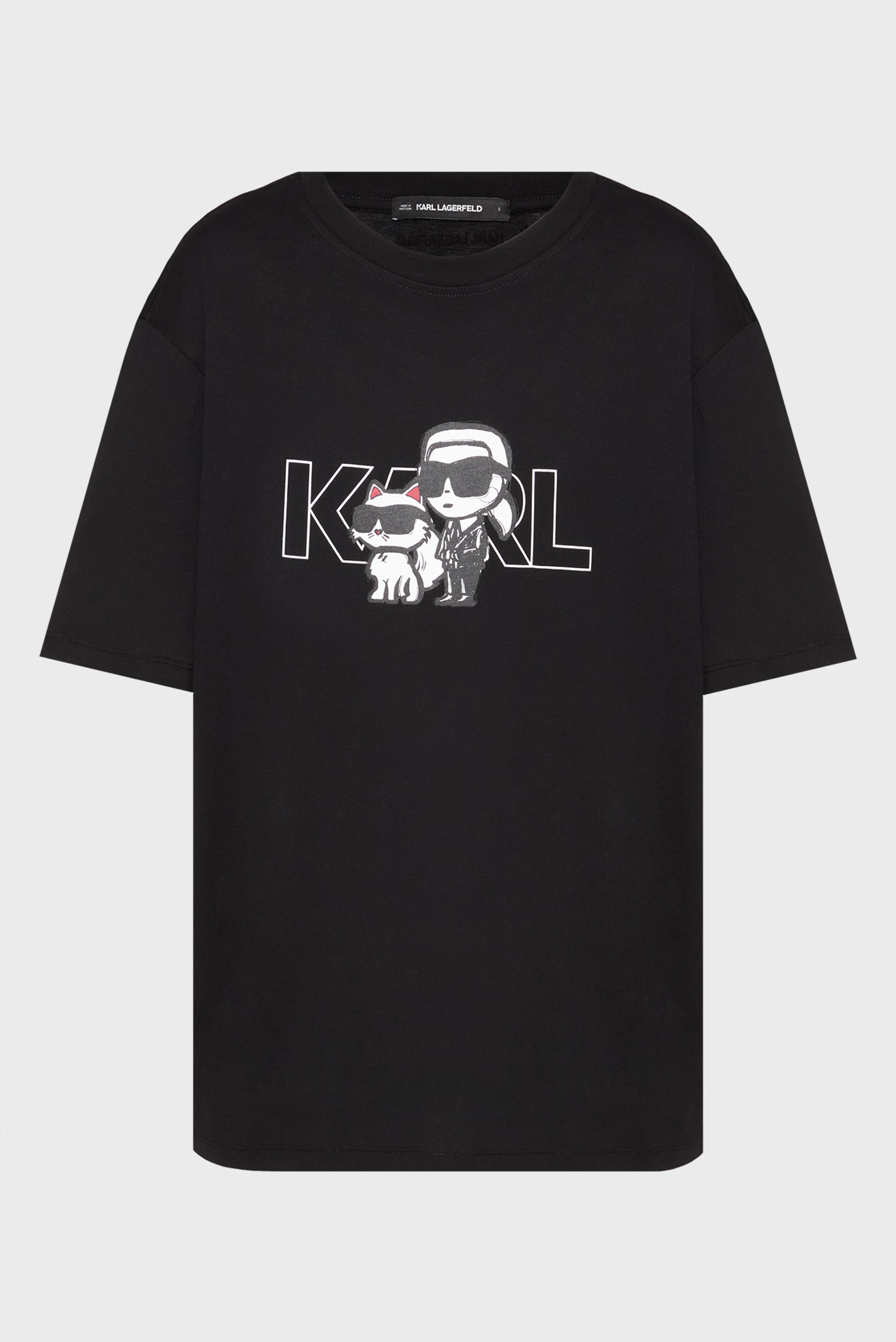 Женская черная футболка Черный L Karl Lagerfeld A3W17084 Женская черная футболка Черный L Karl Lagerfeld A3W17084