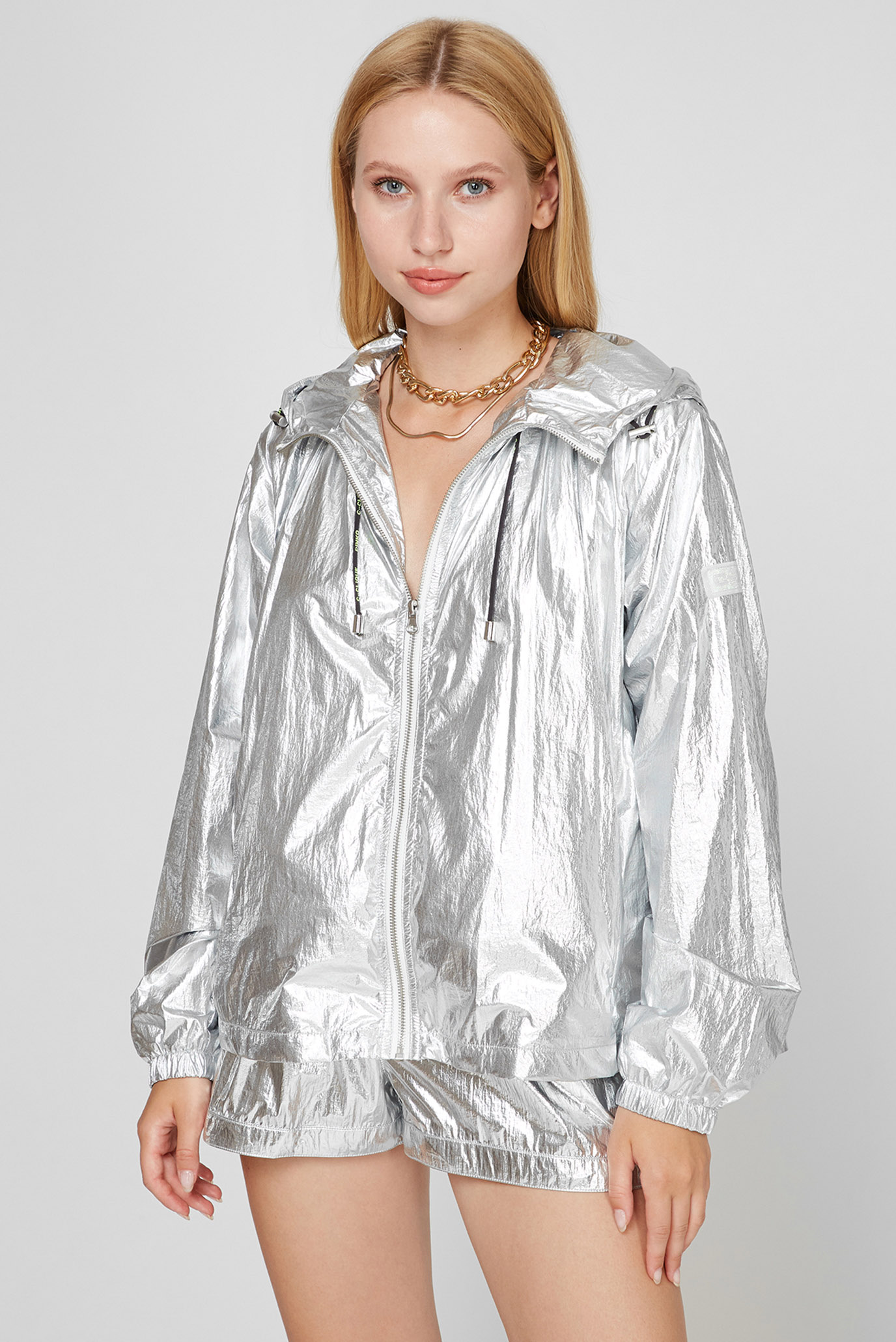 Женская серебристая ветровка Pinko 1C1072-Y5YZ — MD-Fashion