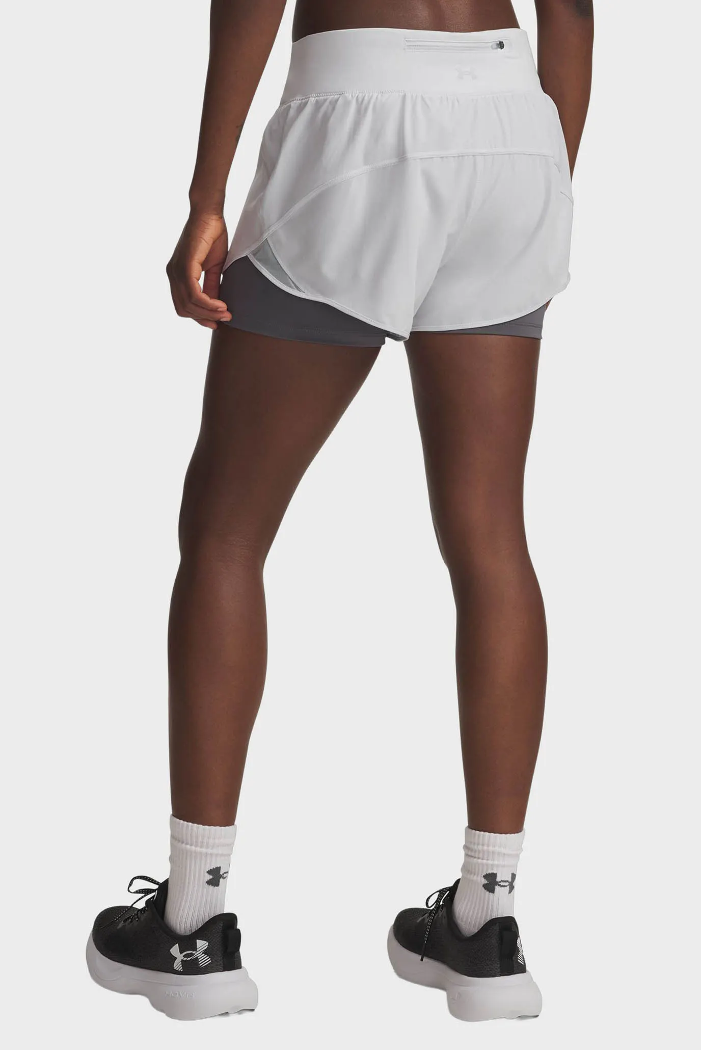 Жіночі світло-сірі шорти UA Launch Pro 3 2in1 Shorts 3