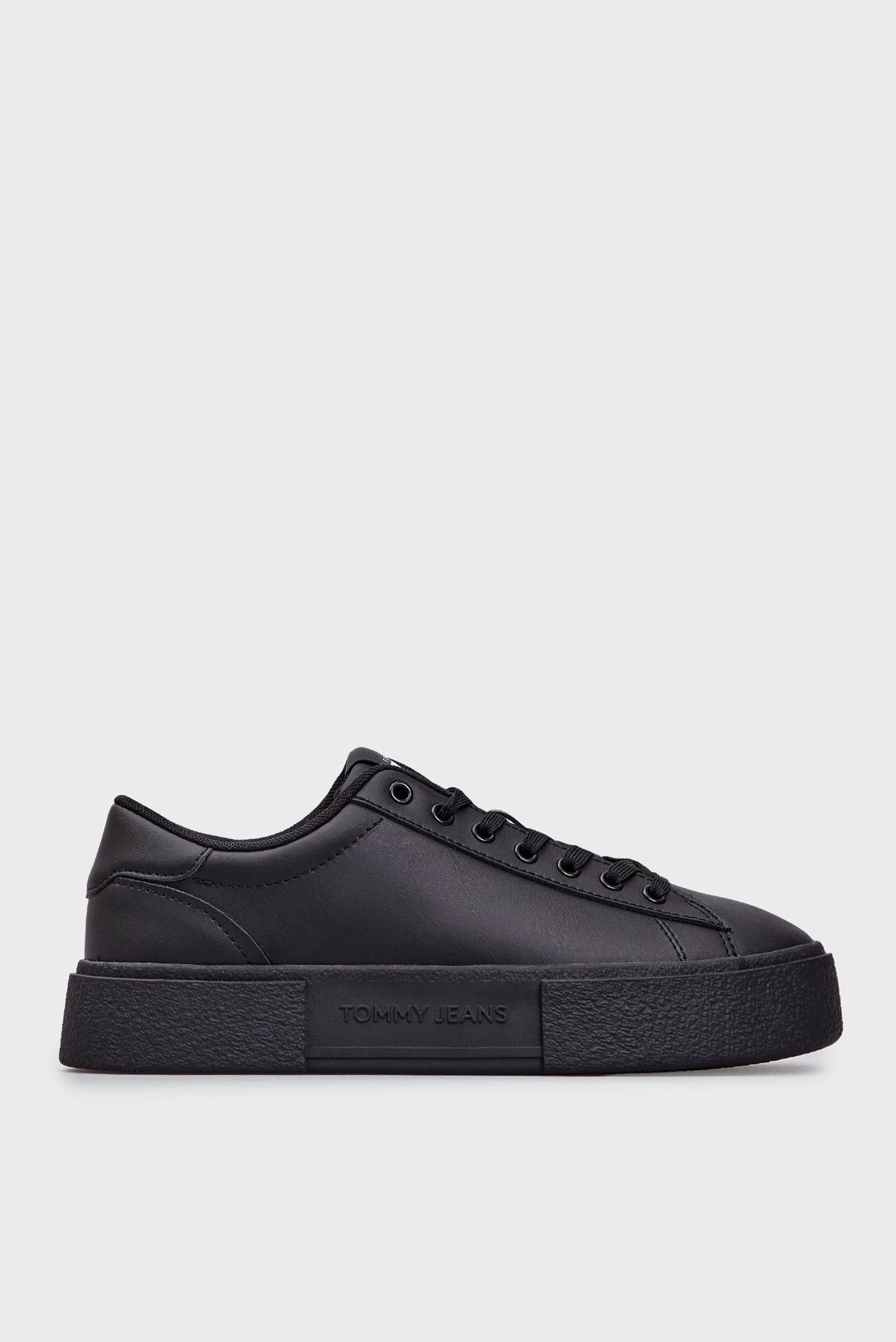 Женские черные кожаные сникерсы TJW FOXING FLATFORM SNEAKER 1