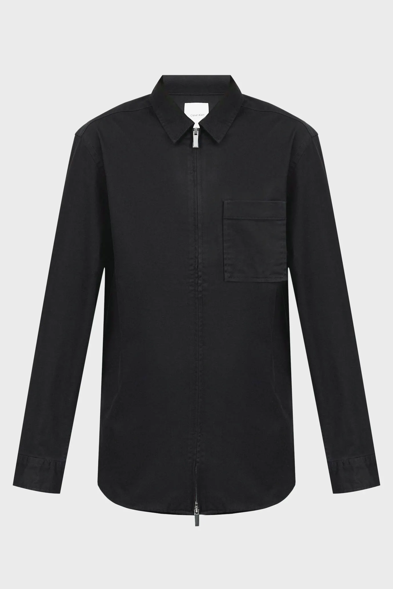 Чоловіча чорна сорочка STRETCH SATEEN ZIP 7