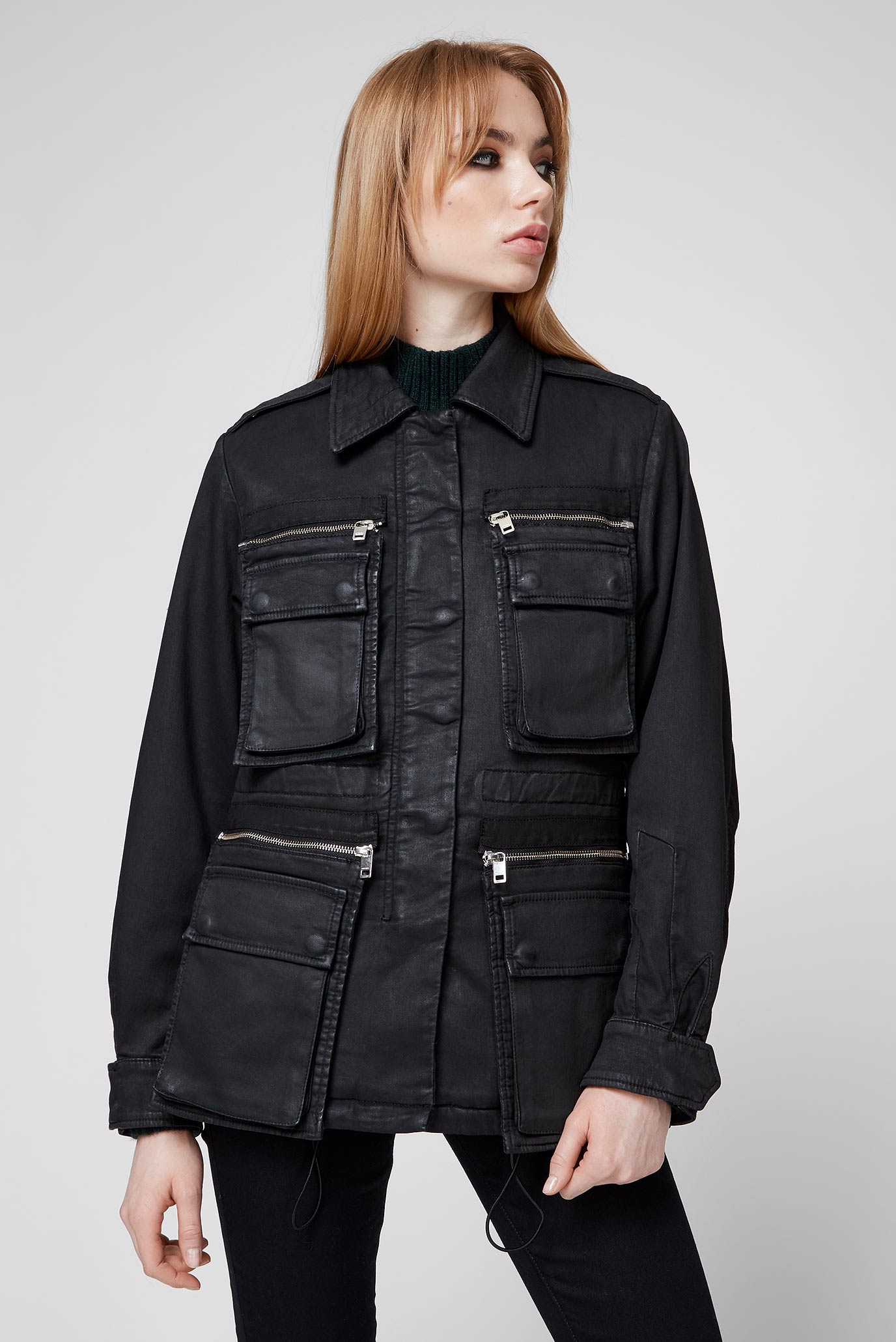 Женская черная джинсовая куртка D-CLAUDIA-SP-NE 1