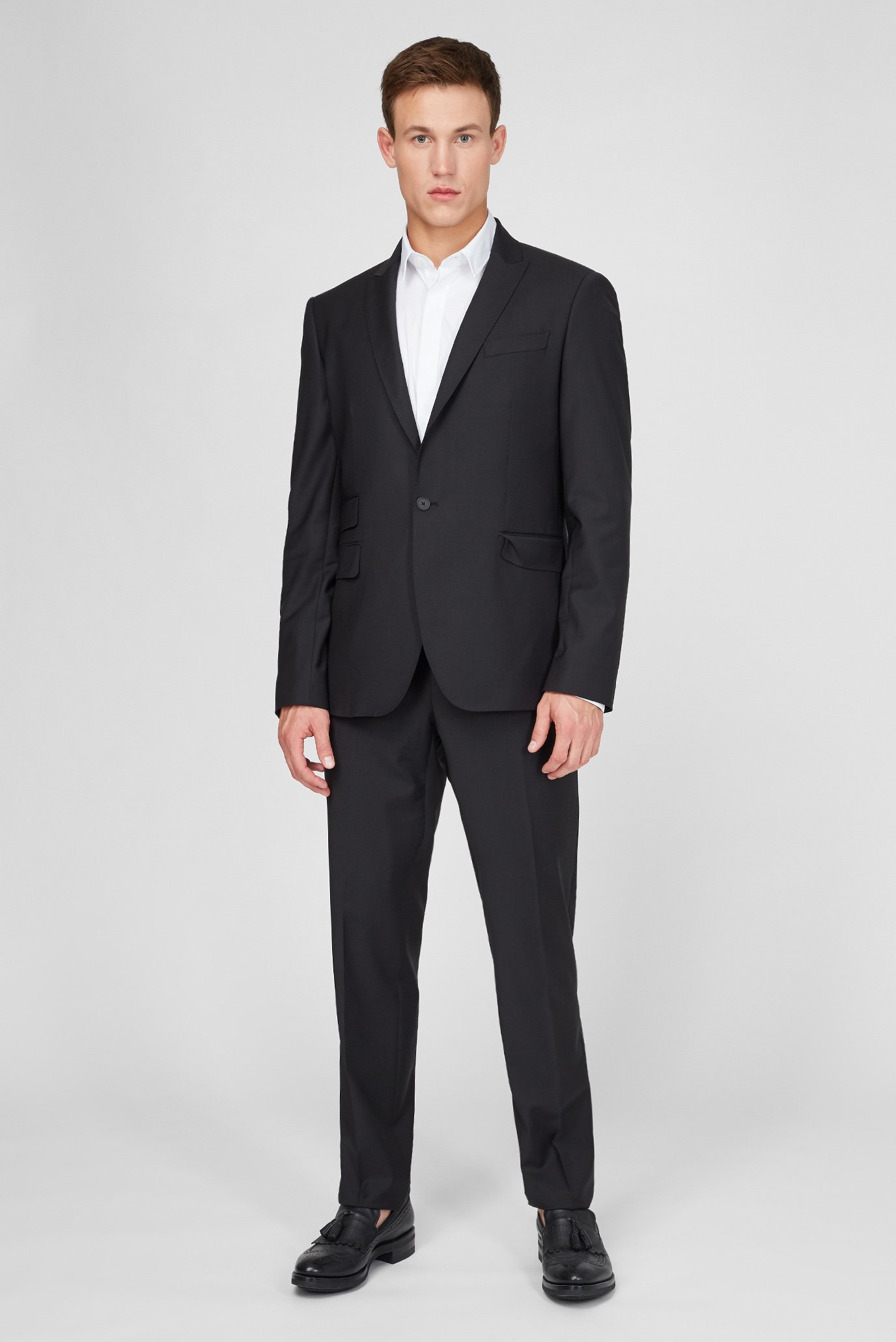 Чоловічий чорний костюм (піджак, брюки) 1