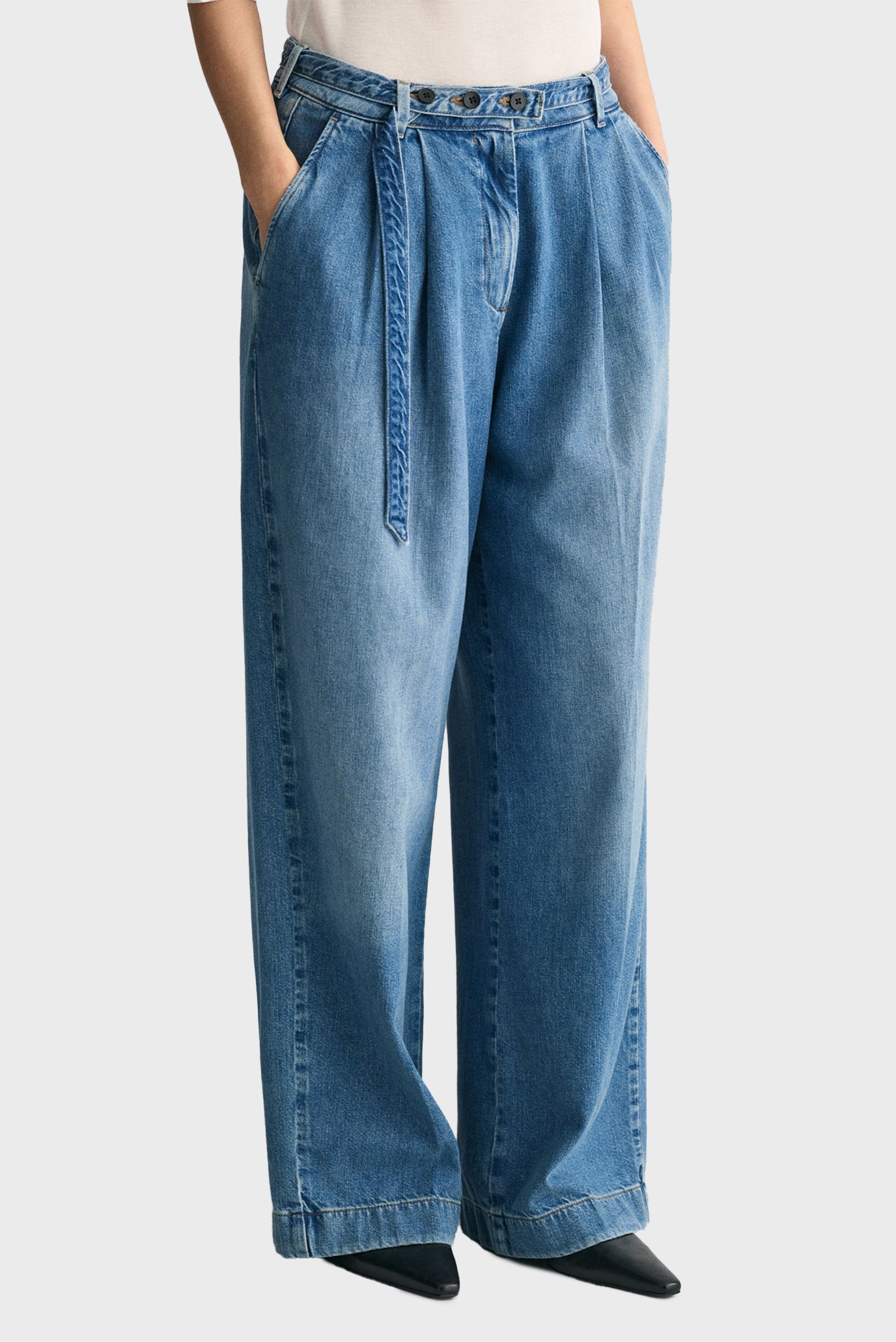 Жіночі сині джинси LOW LOOSE BELTED 1