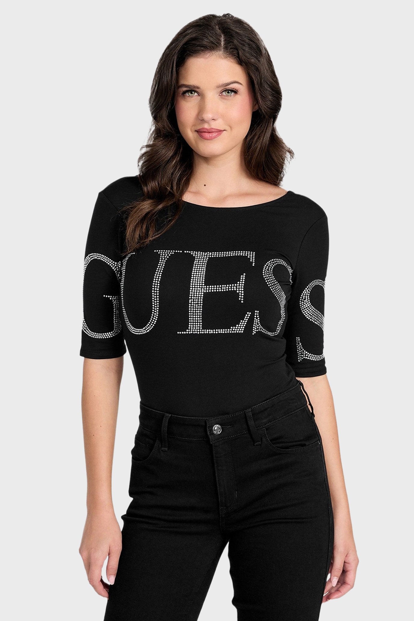 Женское черное боди Черный S Guess W5YP57.K49A1;JBLK Женское черное боди Черный S Guess W5YP57.K49A1;JBLK