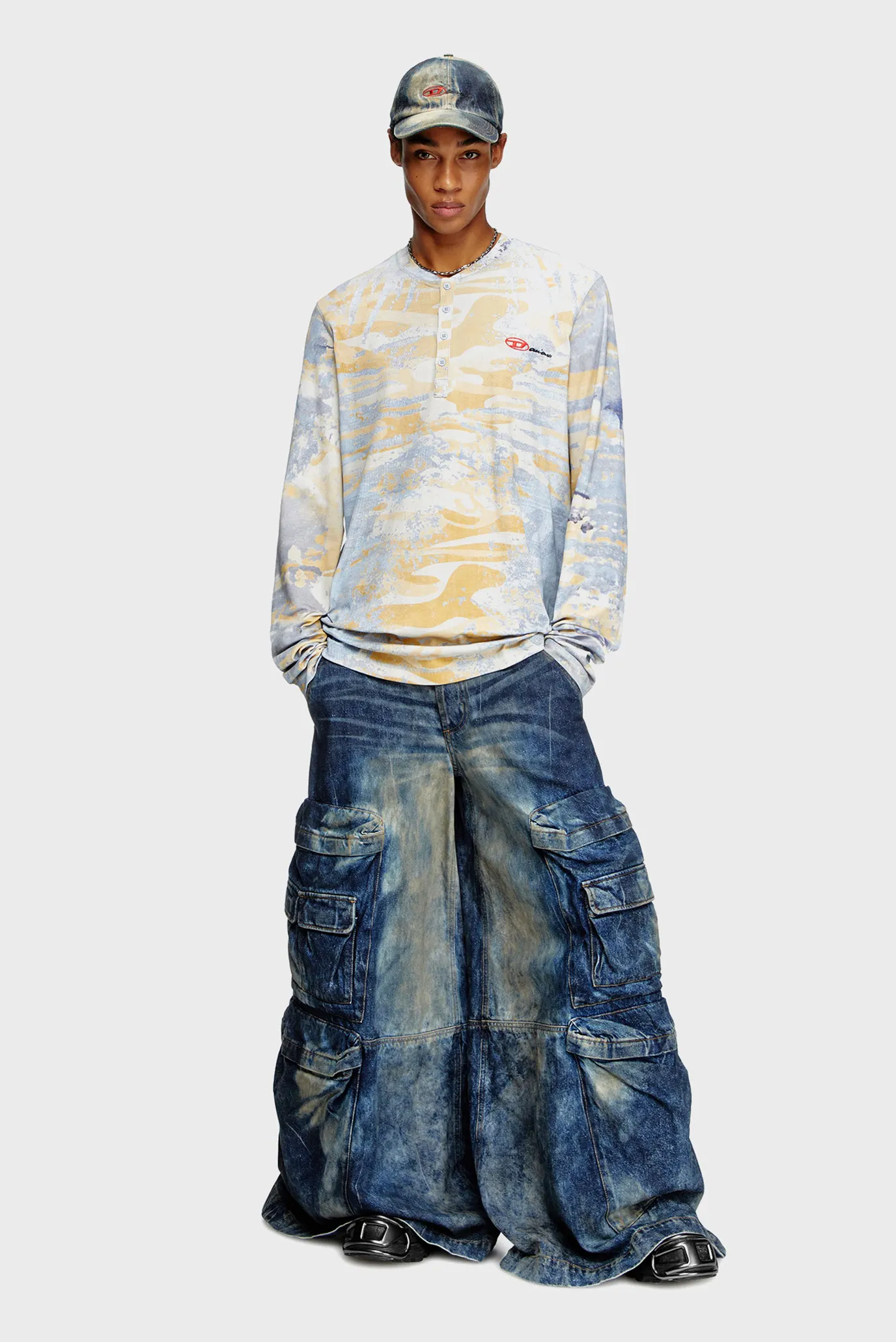 Мужской камуфляжный лонгслив T-JUSER-DD Diesel x Damiano David 2