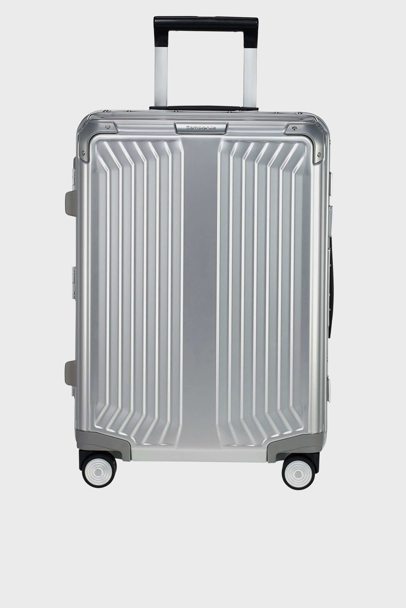 Серый чемодан 55 см LITE-BOX ALU ALUMINIUM 1