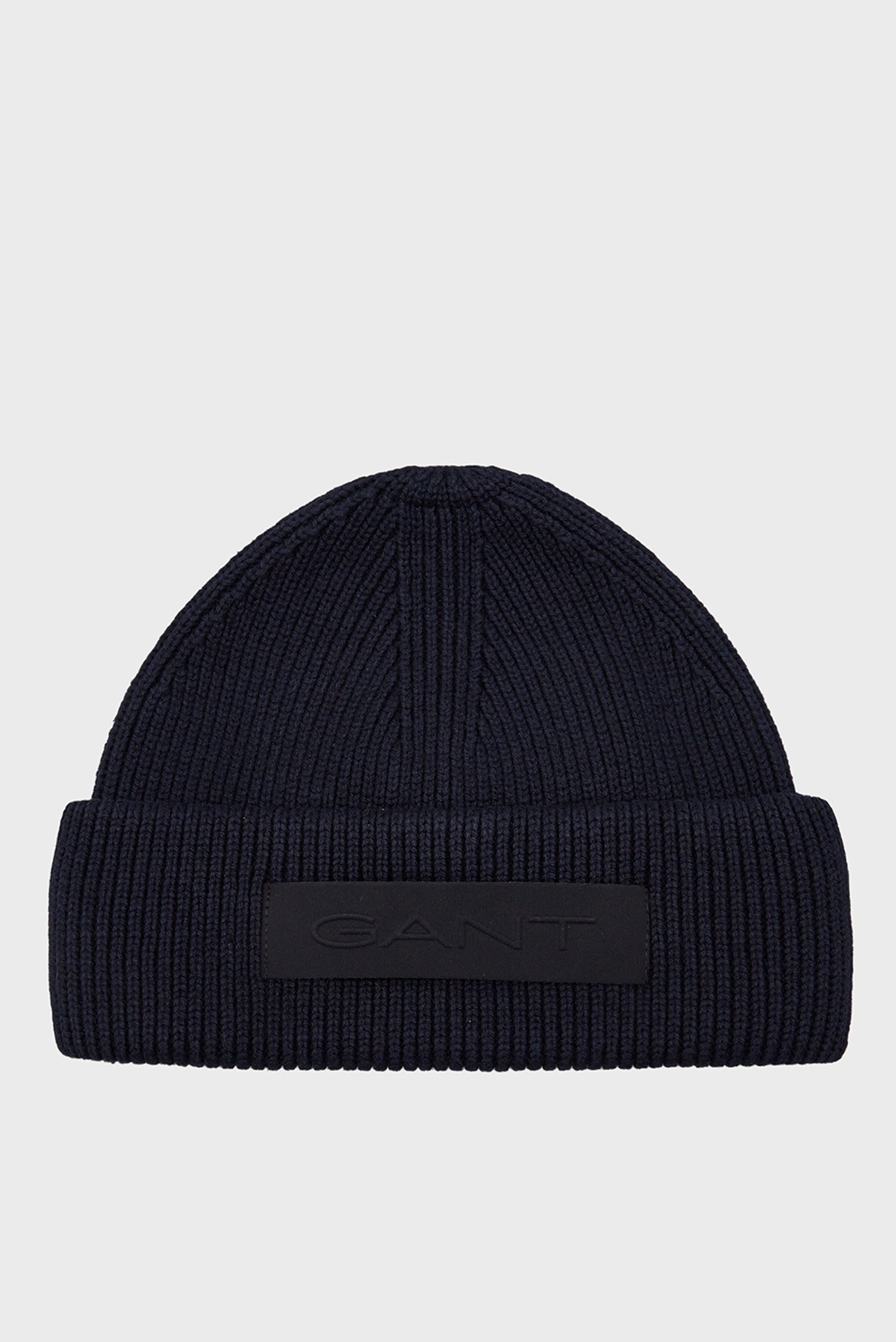 Мужская темно-синяя шапка RIBBED BEANIE 1