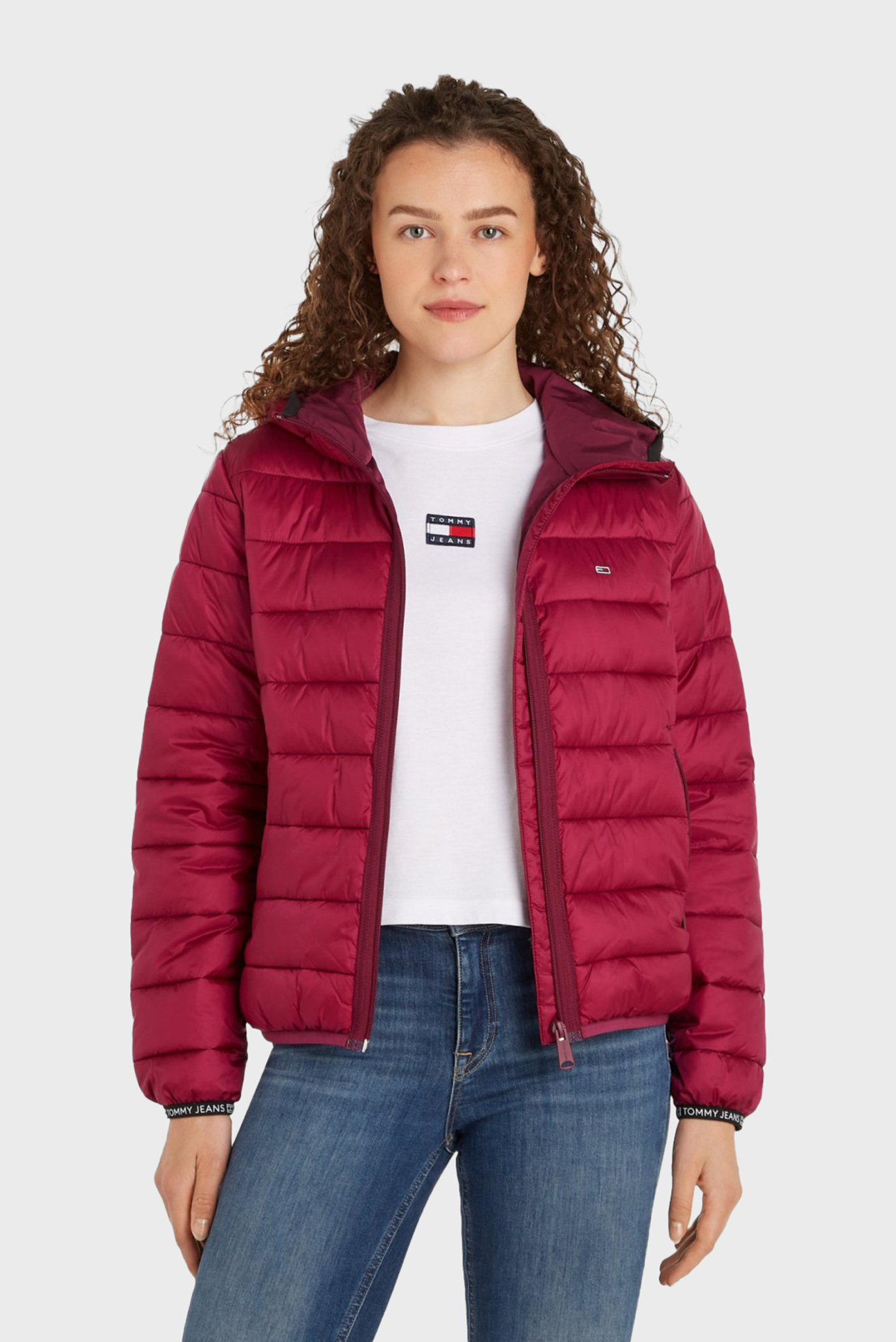 Женская бордовая куртка TJW QUILTED TAPE HOOD JACKET EXT 1