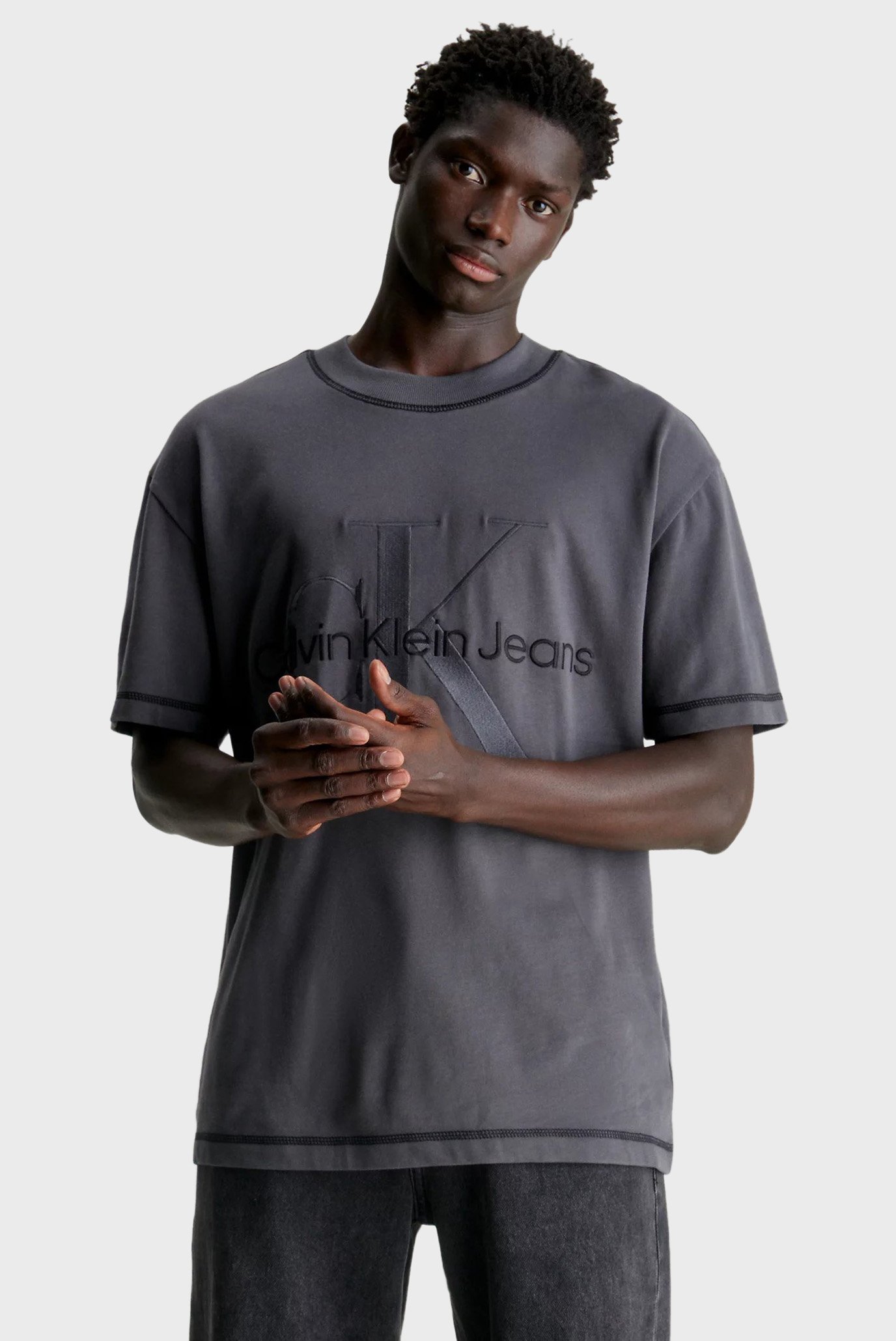 Чоловіча сіра футболка WASH MONOLOGO TEE 1