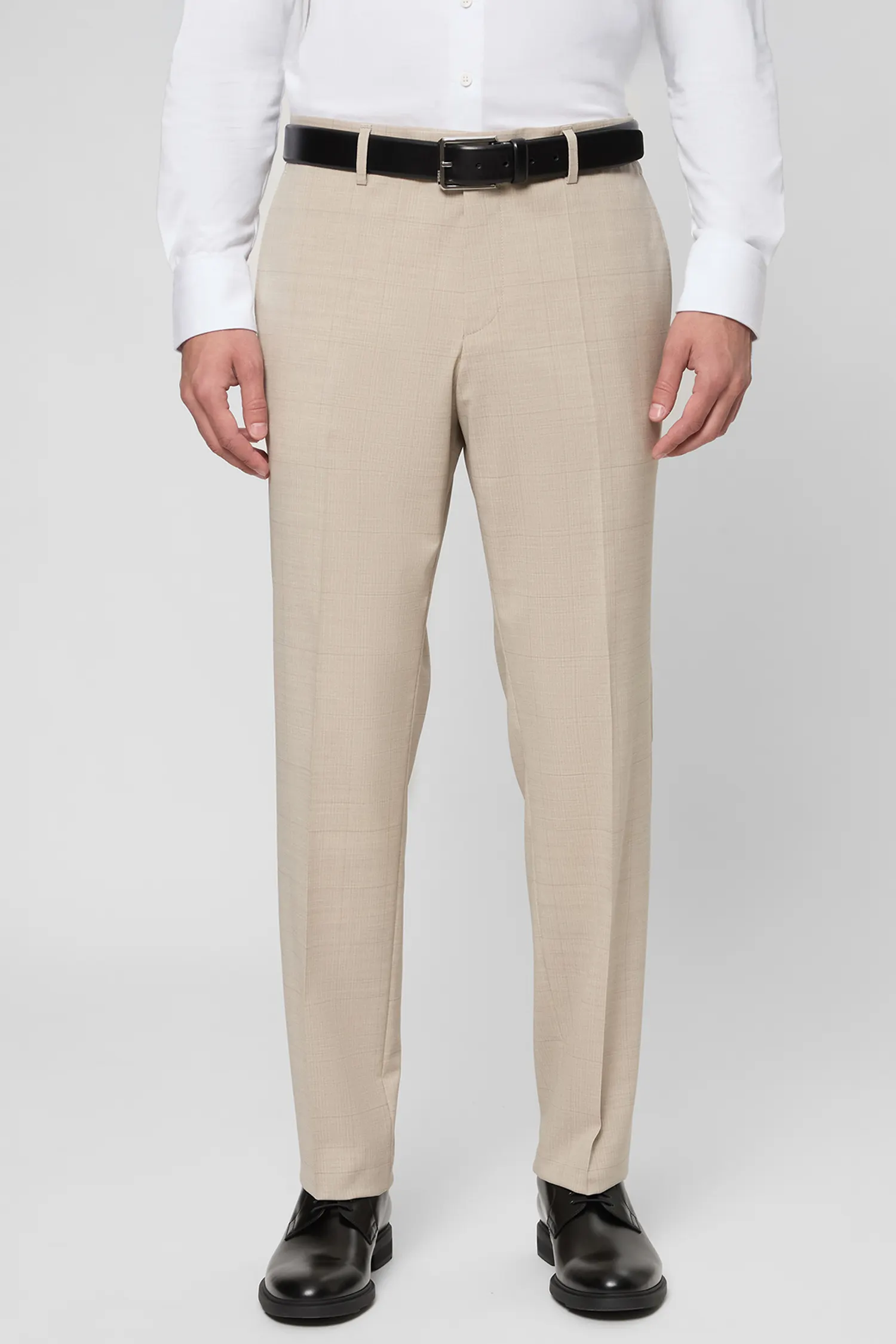 Мужской бежевый шерстяной костюм (пиджак, брюки) 4