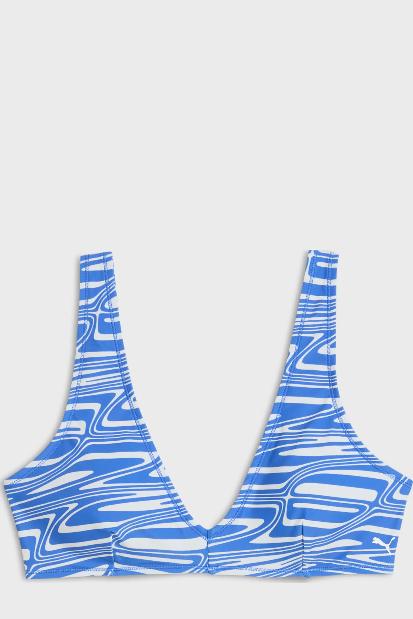 Женский голубой лиф от купальника с узором Short Swim Top Women 1