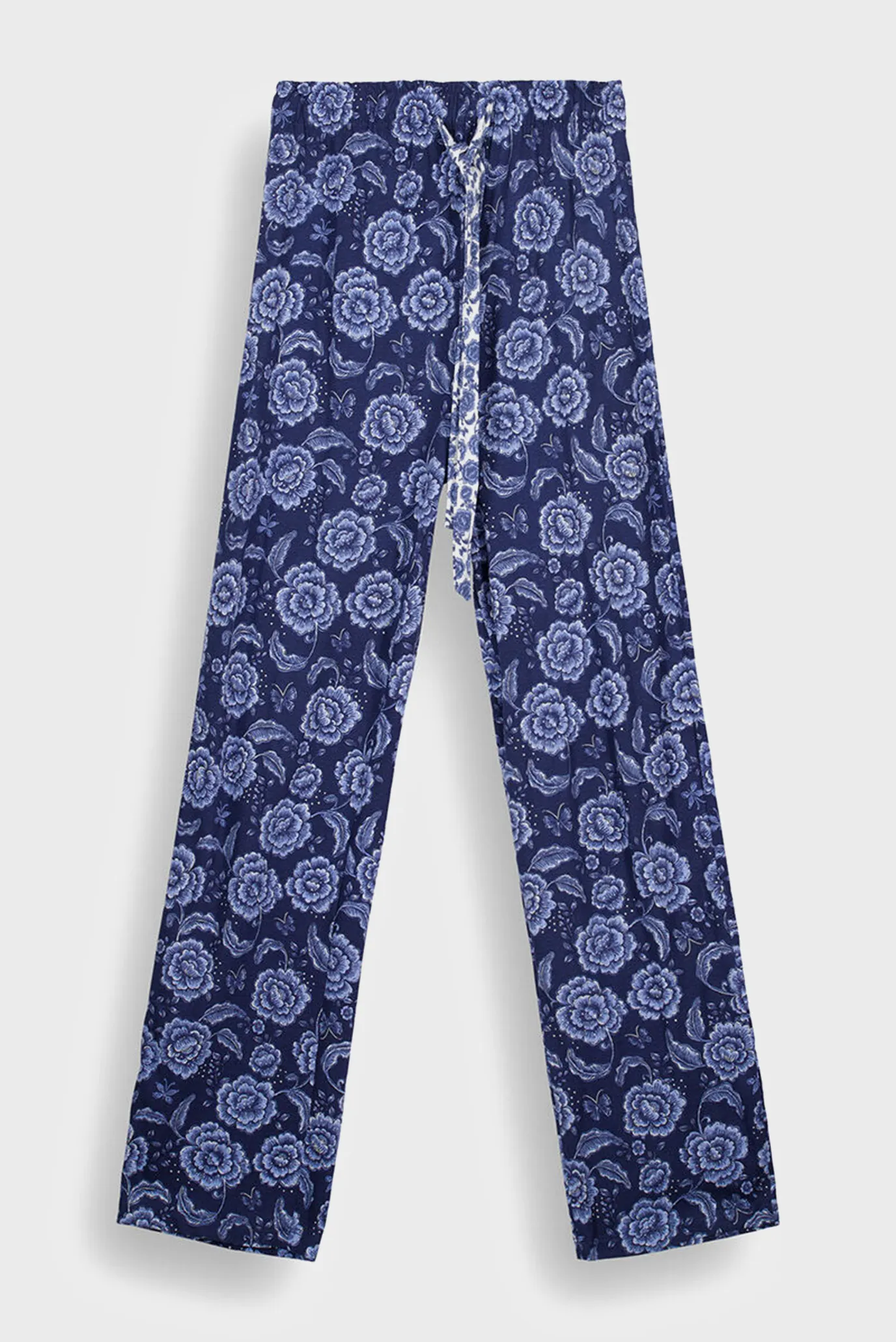 Женские темно-синие брюки с узором 5