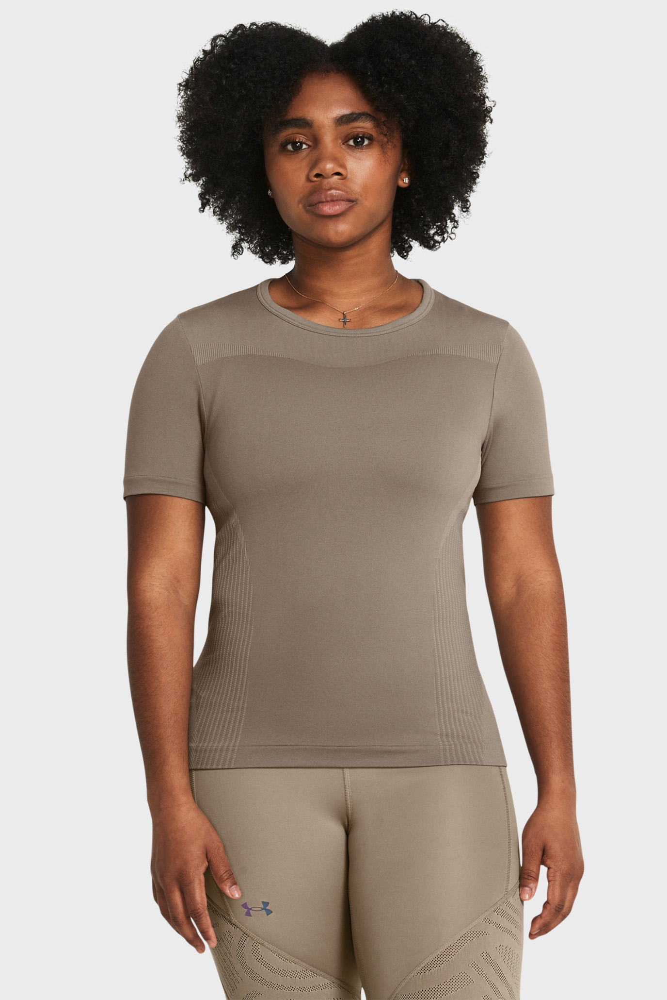 Женская бежевая футболка Rush Seamless SS-GRY 1