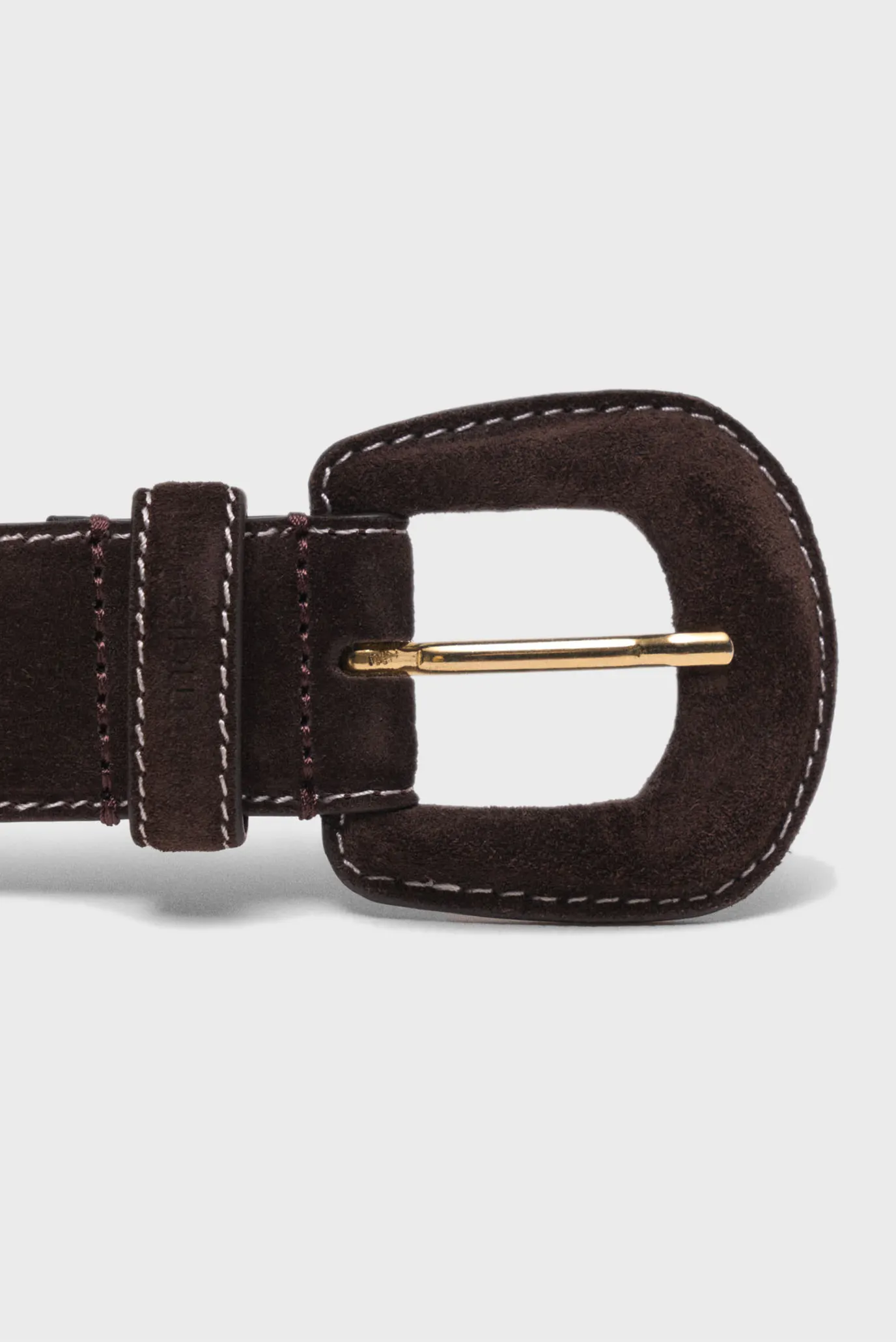 Жіночий темно-коричневий замшевий ремінь 2