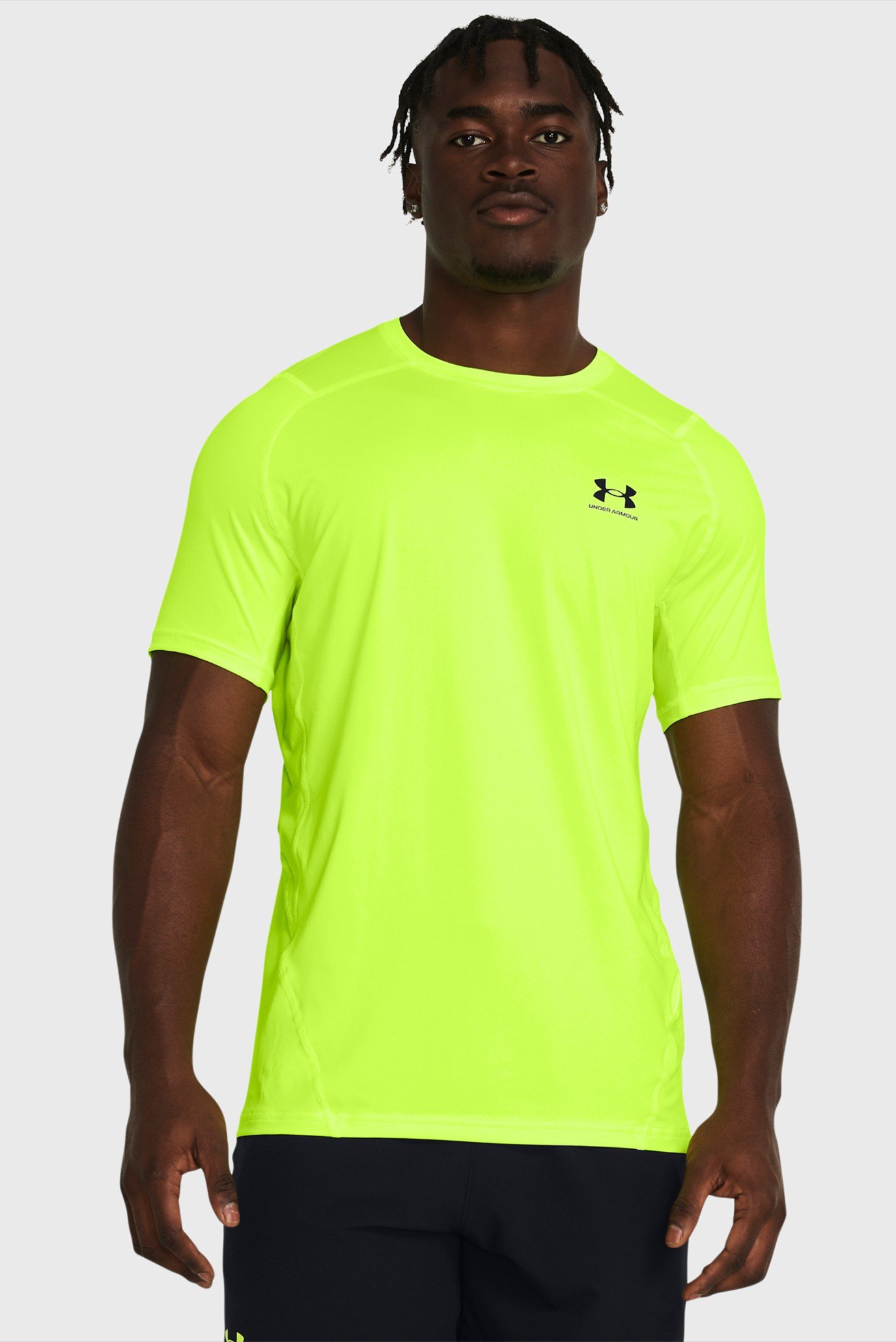 Мужская желтая футболка UA HG Armour Fitted SS 1