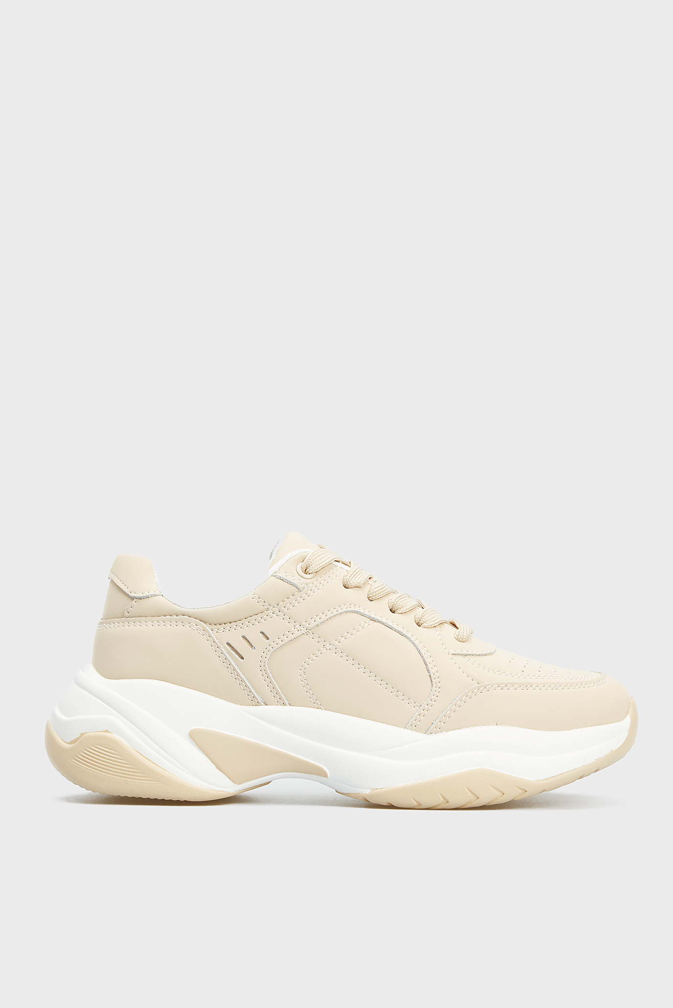 Женские бежевые кожаные кроссовки Respect MU138-012 — MD-Fashion