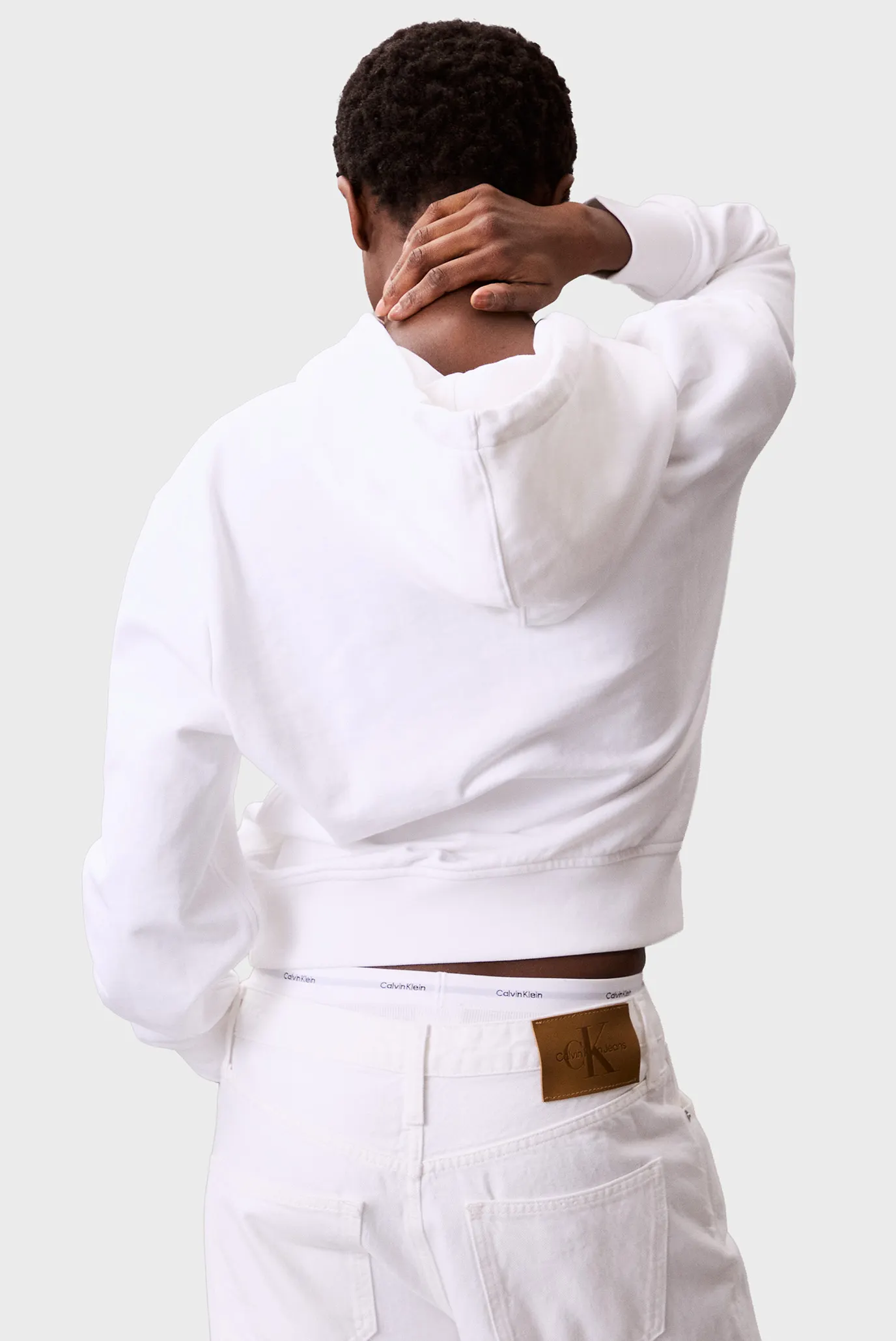 Женское белое худи MONOGRAM TERRY 3