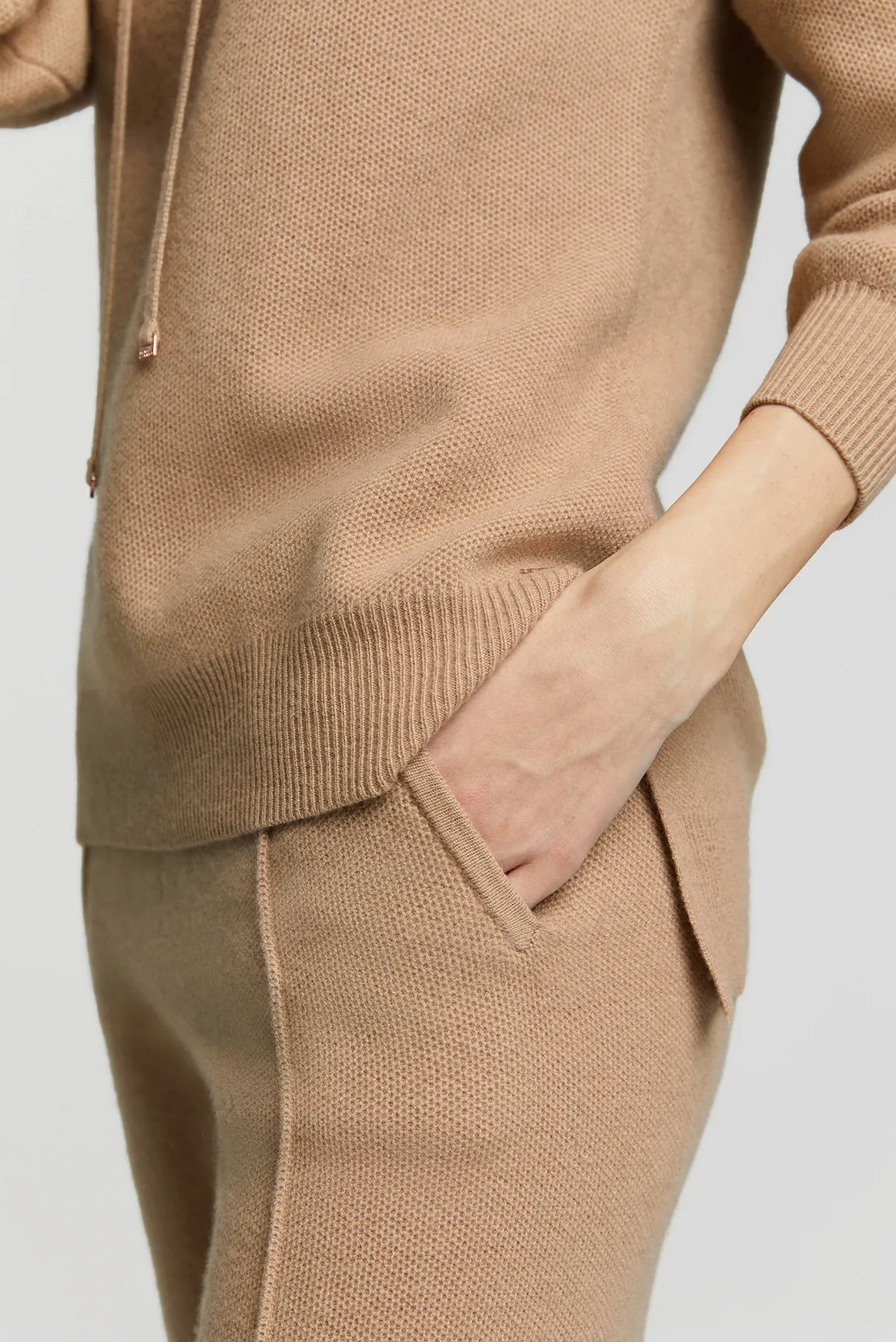 Женские бежевые кашемировые брюки 4