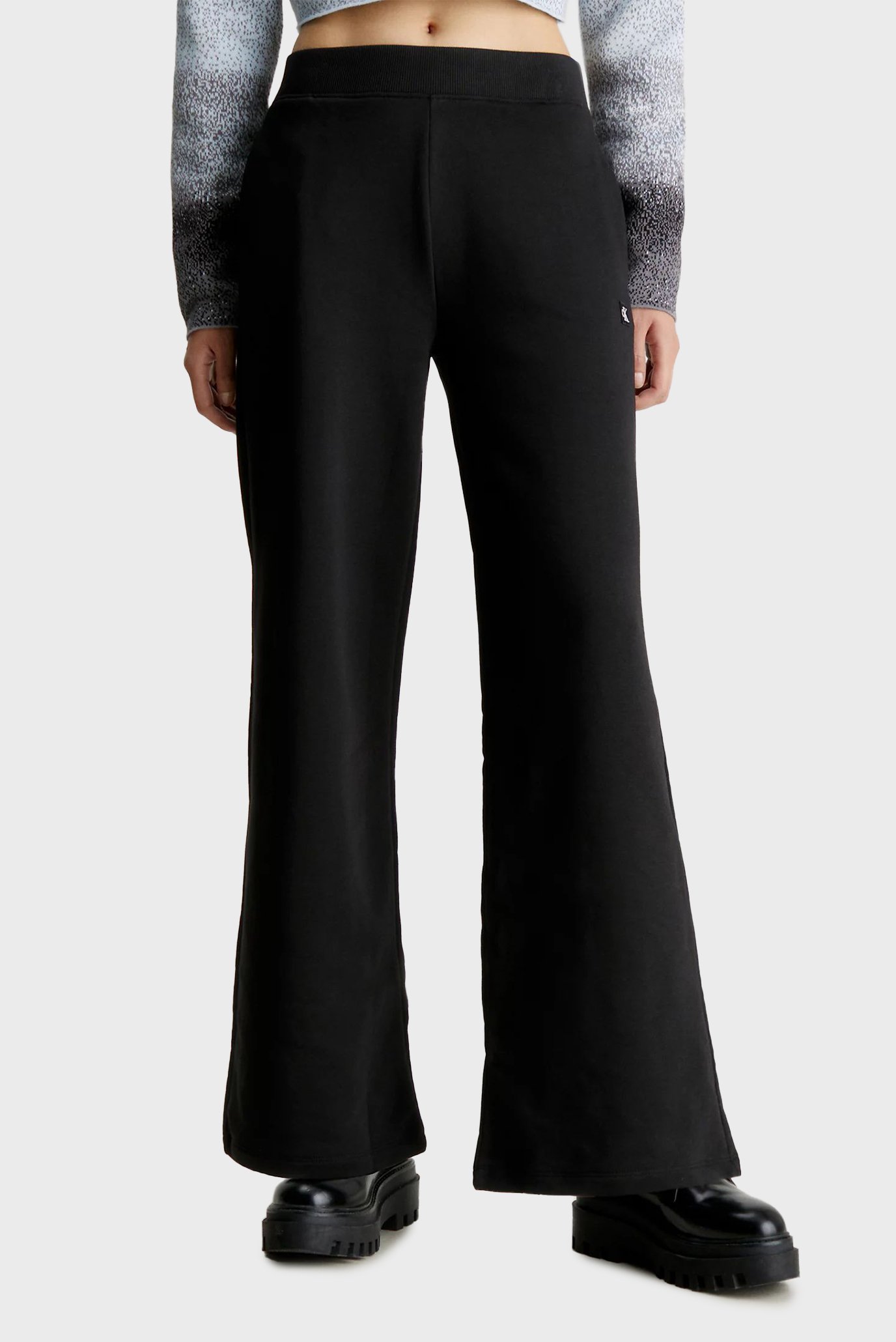 Женские черные спортивные брюки CK EMBRO BADGE KNIT PANT 1