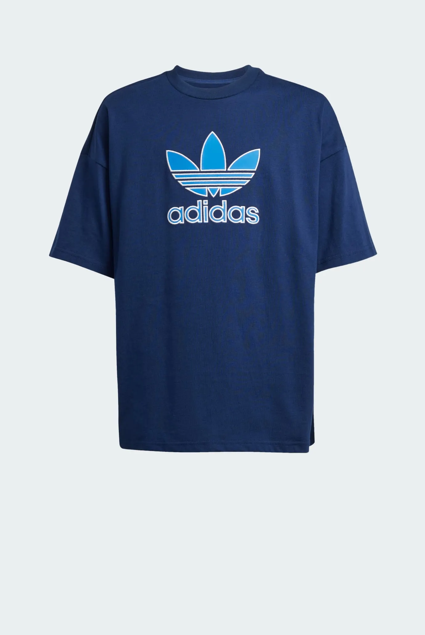 Детская темно-синяя футболка Oversize Trefoil 1