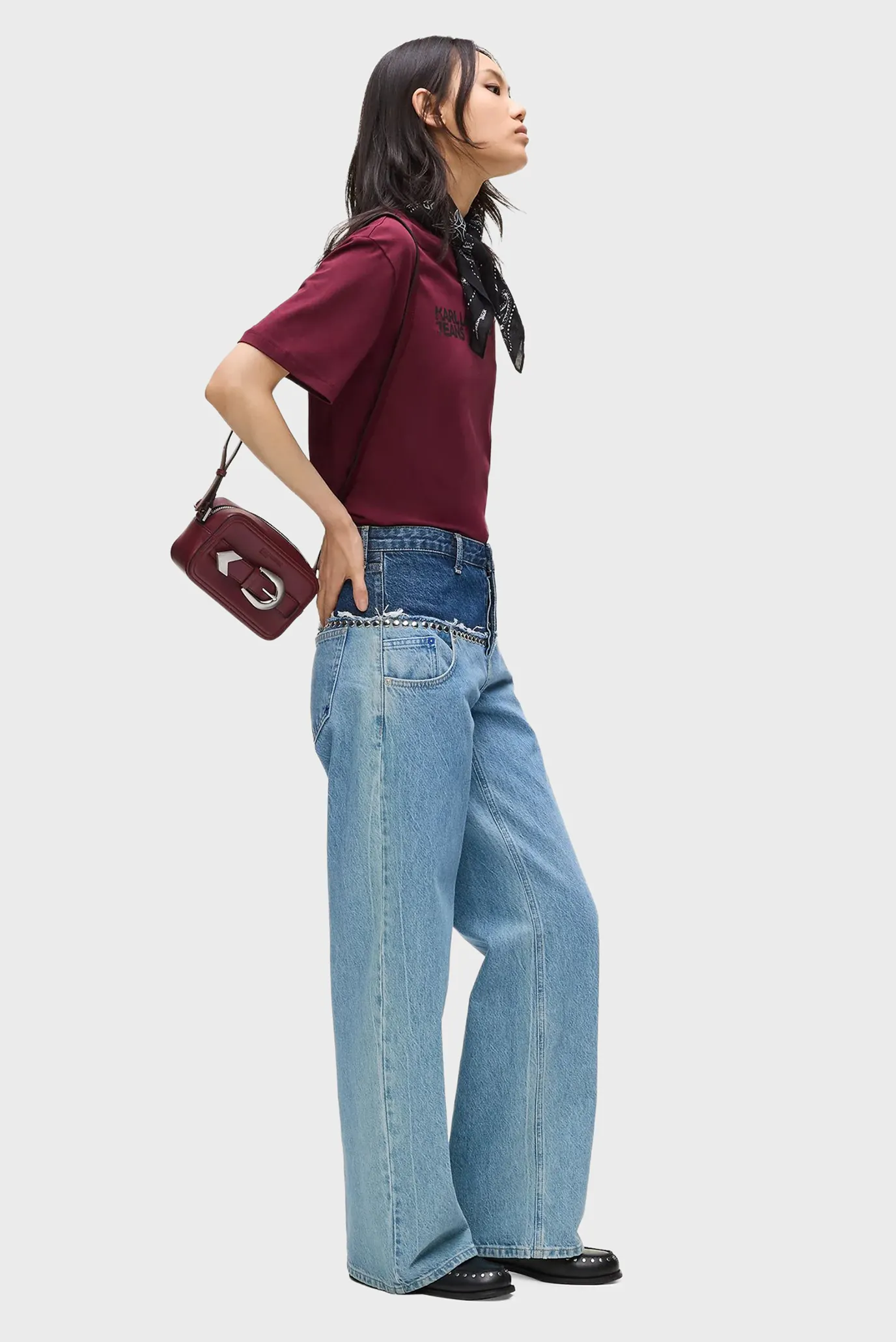 Женская бордовая футболка reg ss essential tee 2