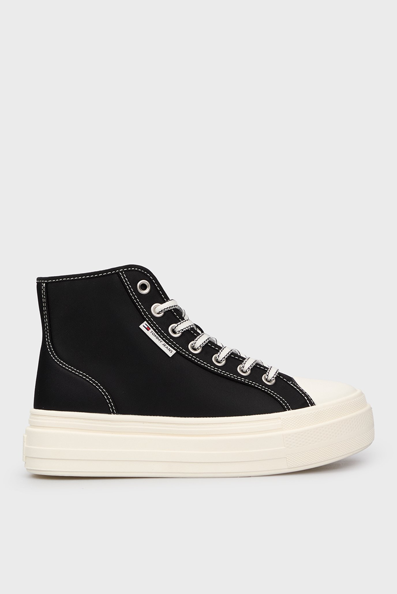 Женские черные кеды TJW FOXING FLATFORM SNEAKER HIGH 1