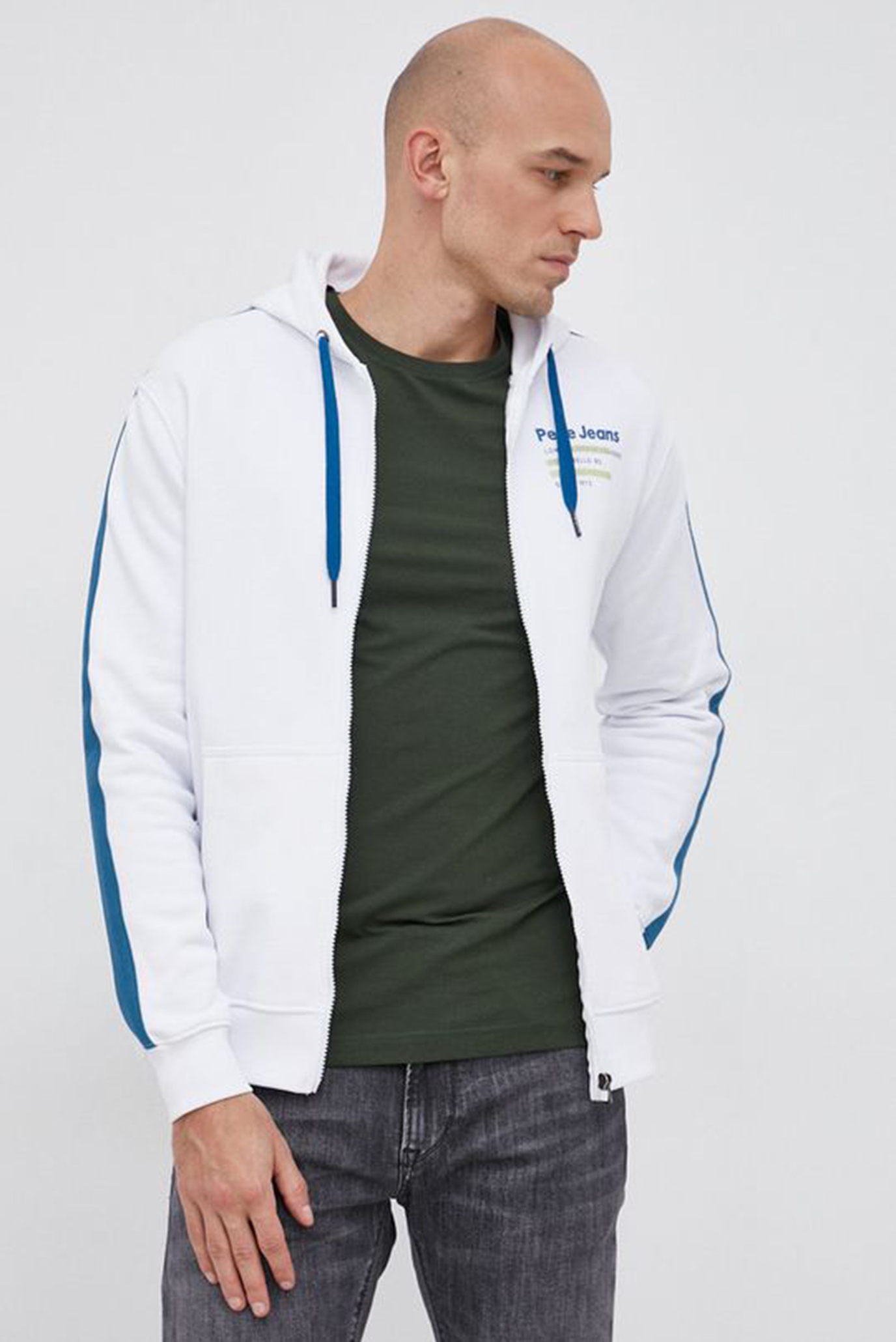 Мужское белое худи DILLION Белый XXL Pepe Jeans PM582087 Мужское белое худи DILLION Белый XXL Pepe Jeans PM582087