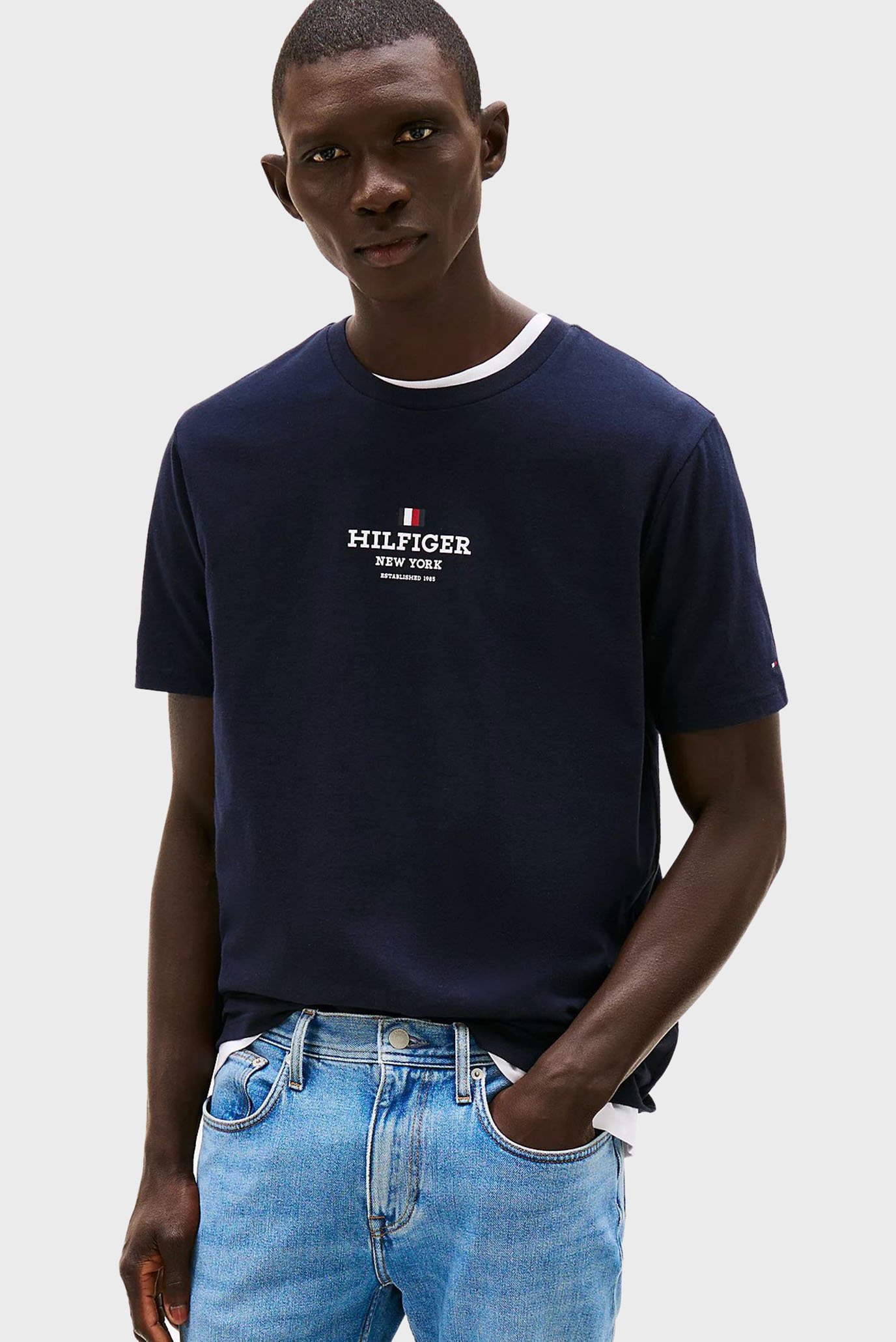 Чоловіча темно-синя футболка RWB HILFIGER TEE 1