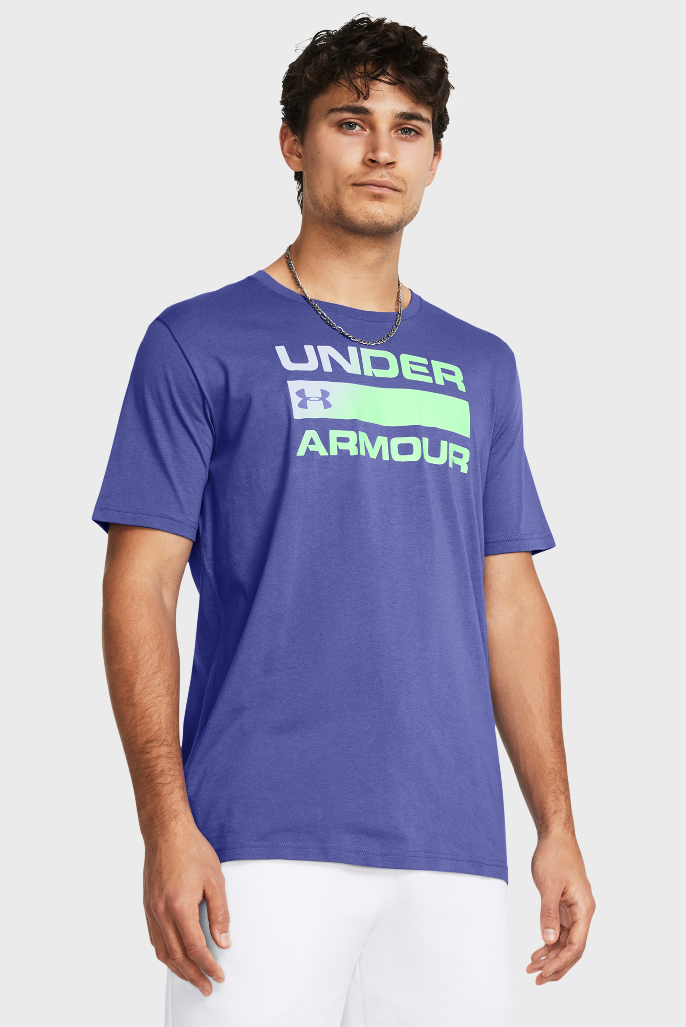 Чоловіча фіолетова футболка UA TEAM ISSUE WORDMARK SS 1
