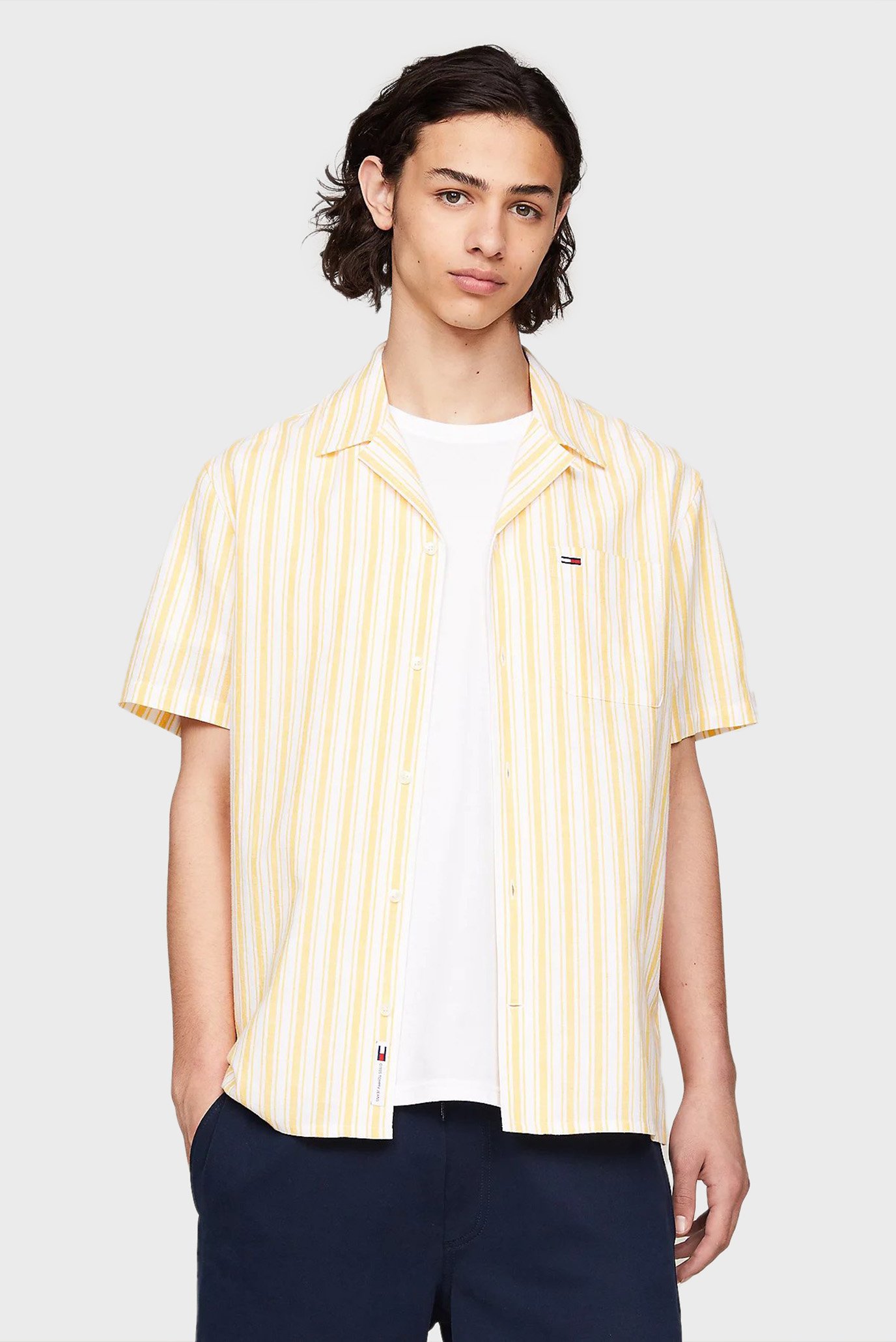 Чоловіча сорочка у смужку TJM STRIPE LINEN SS 1