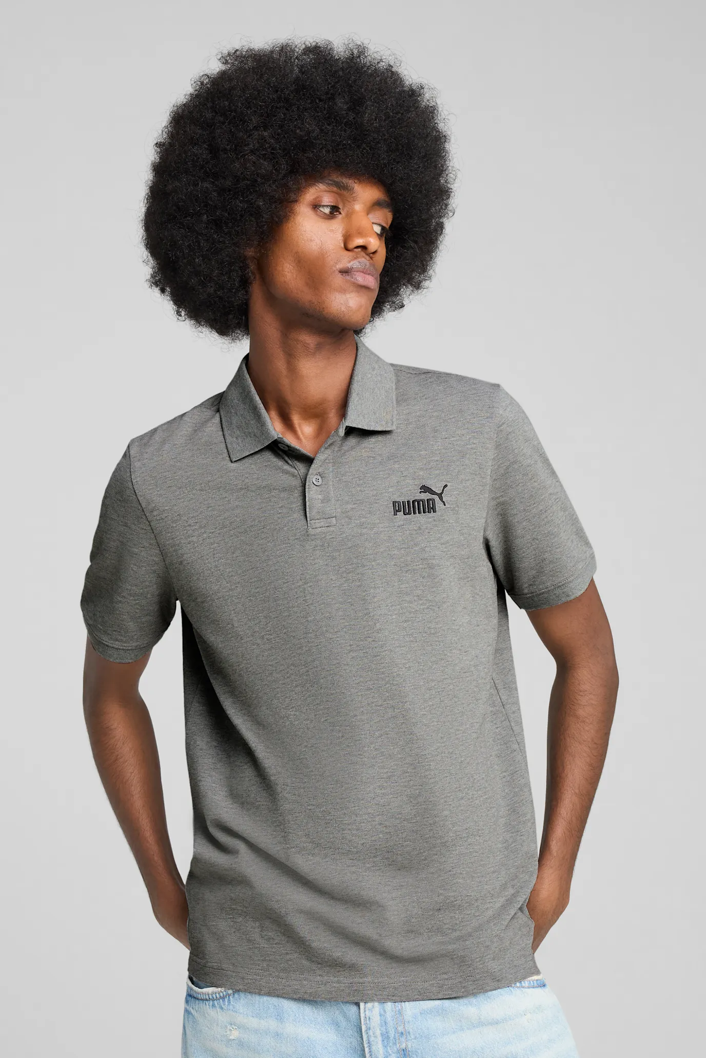 Чоловіче сіре поло Essentials No. 1 Logo Pique Polo Men 1