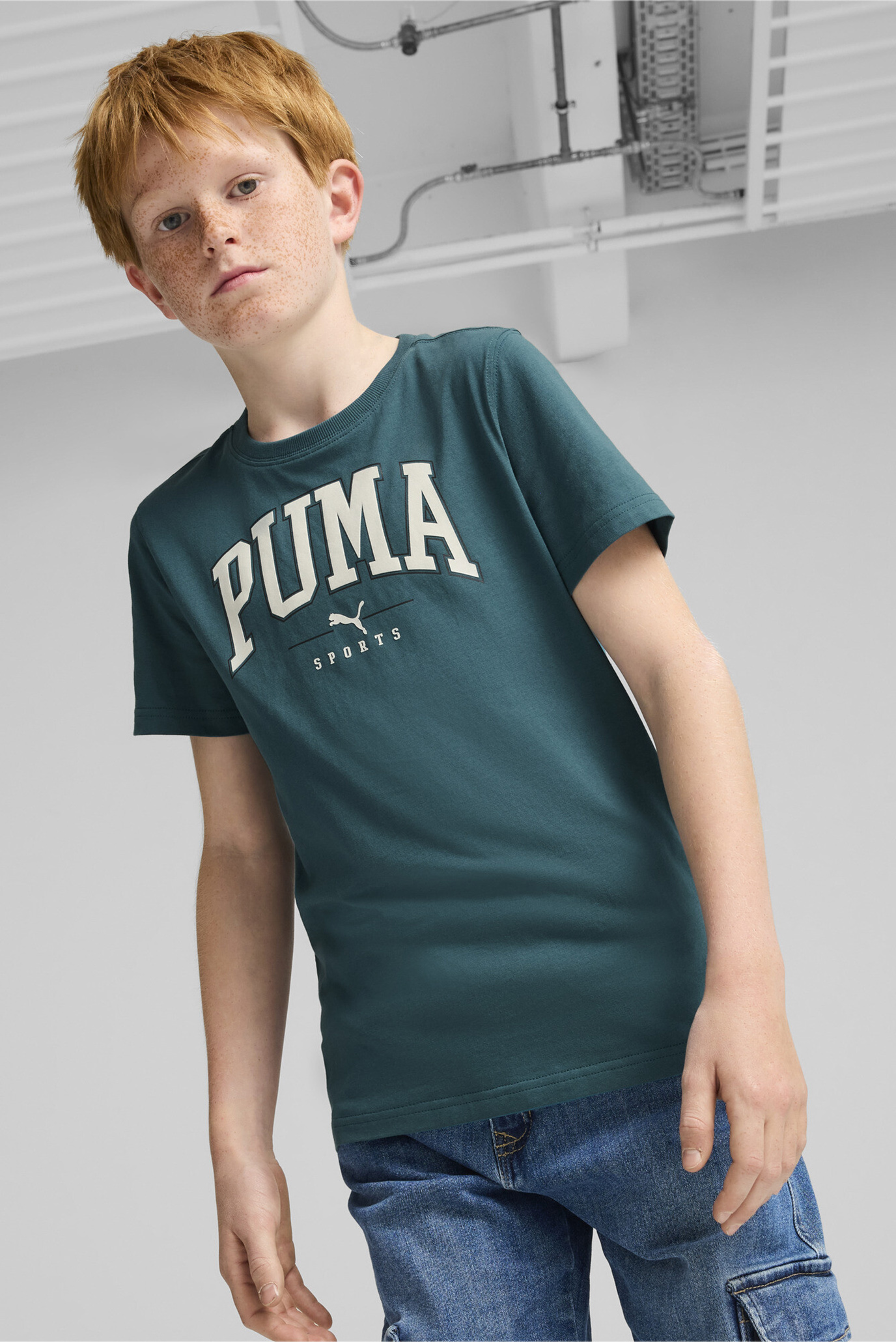 Детская зеленая футболка PUMA SQUAD Big Graphic Tee Youth 1