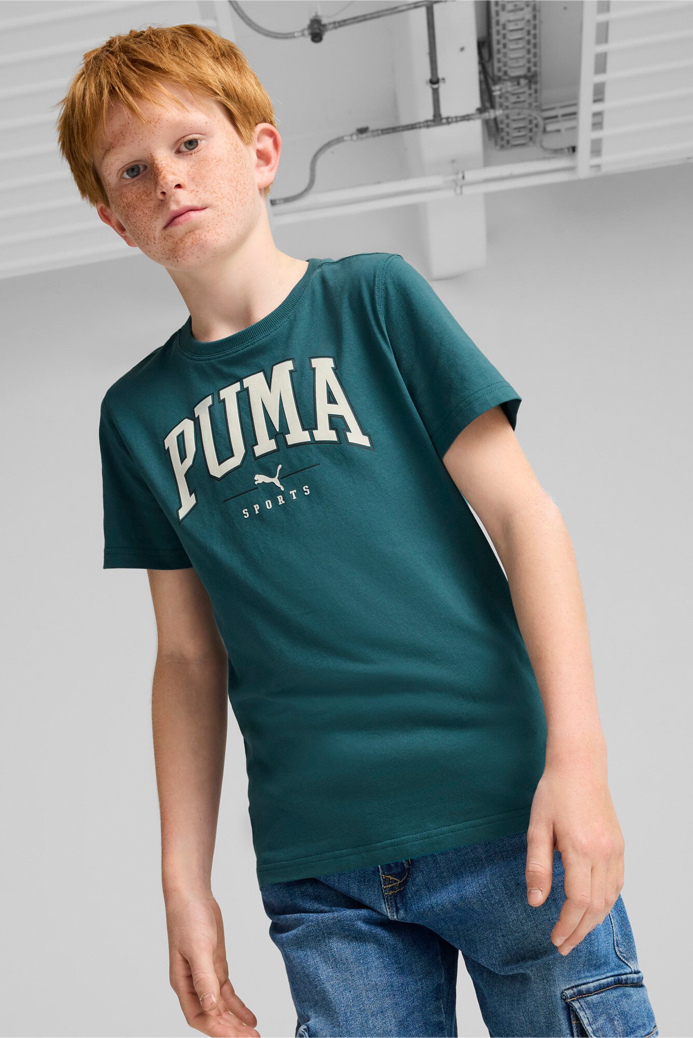 Дитяча зелена футболка PUMA SQUAD Big Graphic Tee Youth 1