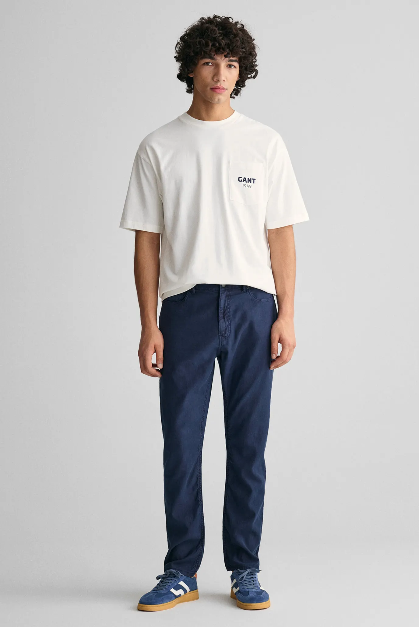 Мужские темно-синие джинсы COT/LINEN REG 2