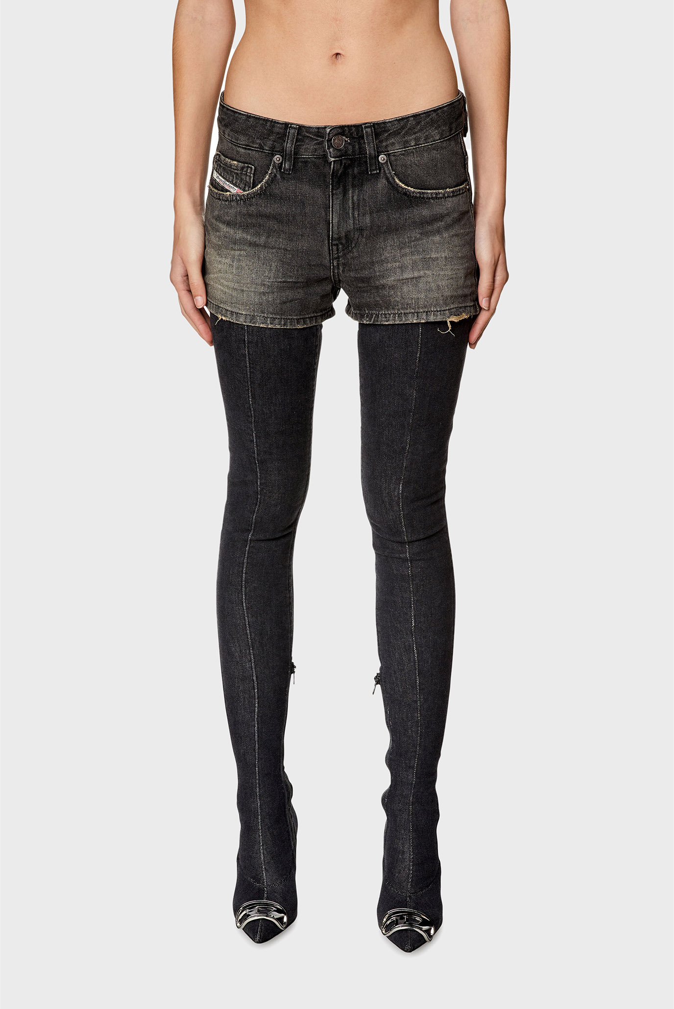 Женские темно-серые джинсовые шорты DE-YUBA 1