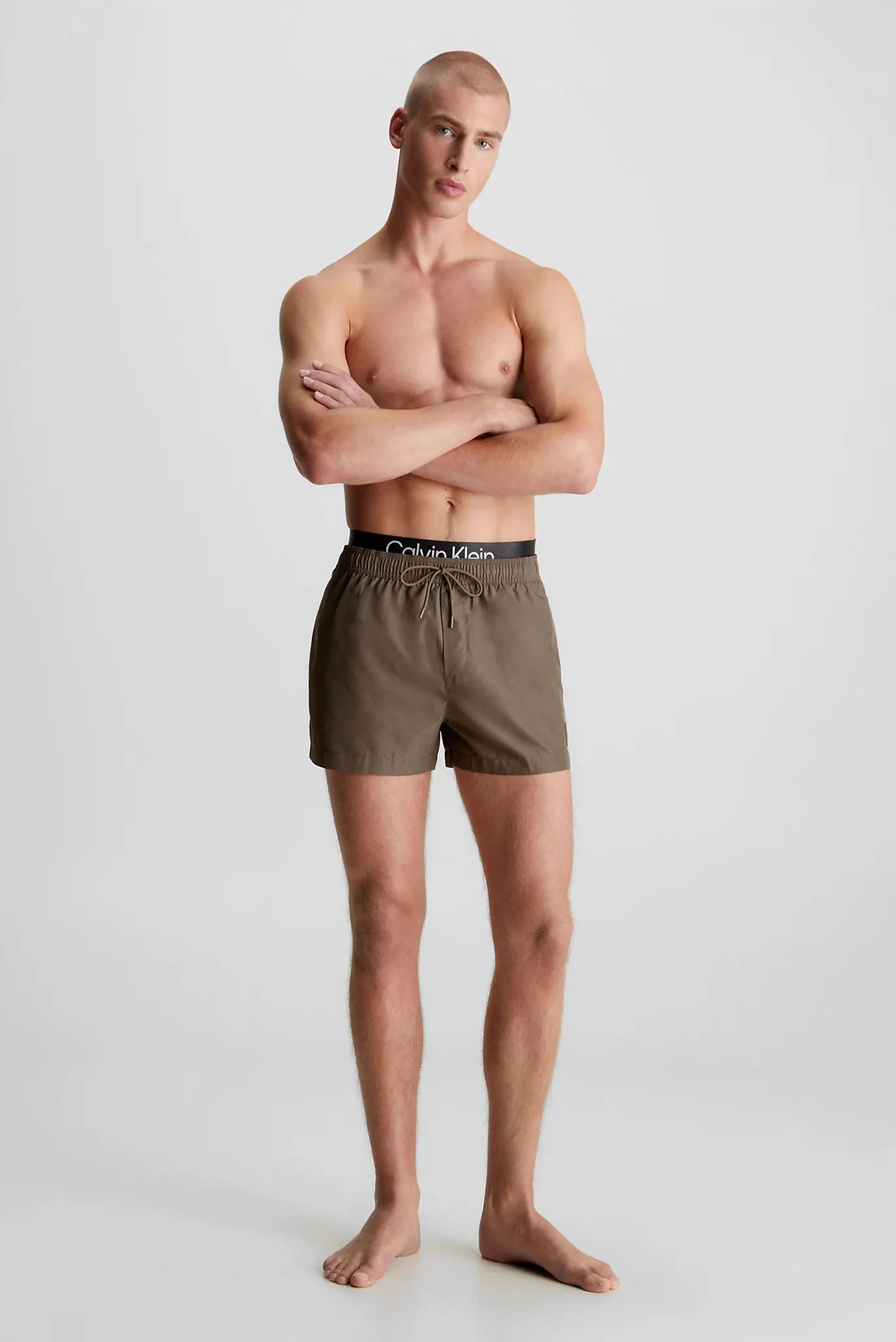 Чоловічі оливкові плавальні шорти MEDIUM DRAWSTRING 3