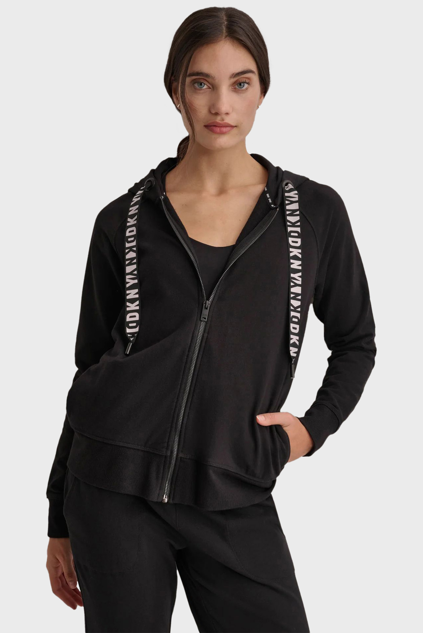 Женское черное худи Черный XS DKNY DP2J8598 Женское черное худи Черный XS DKNY DP2J8598