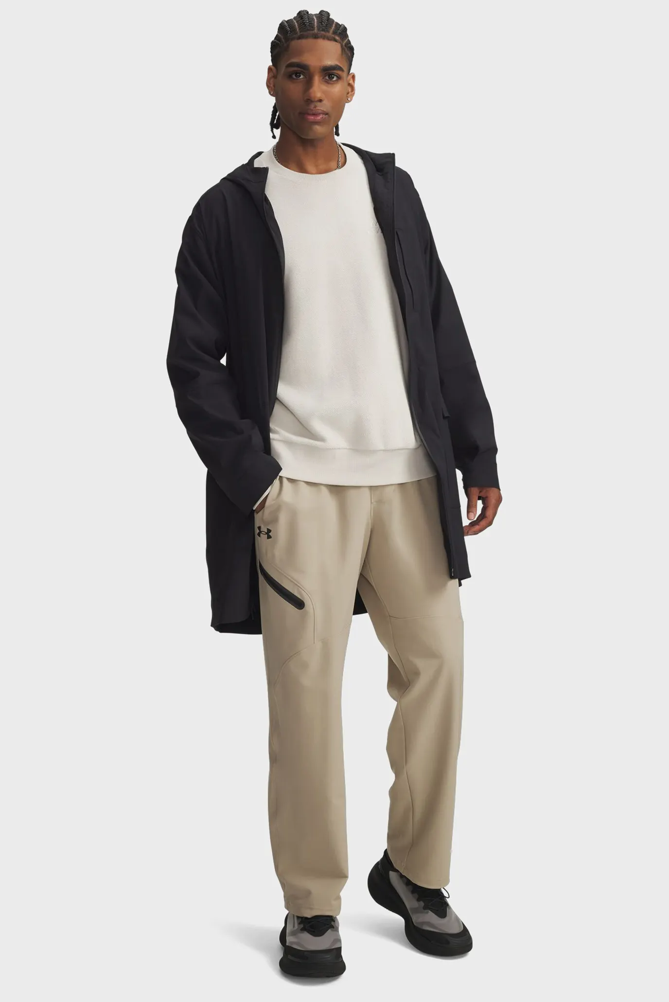 Чоловіча чорна вітровка UA Unstoppable Txt Long Jkt 2