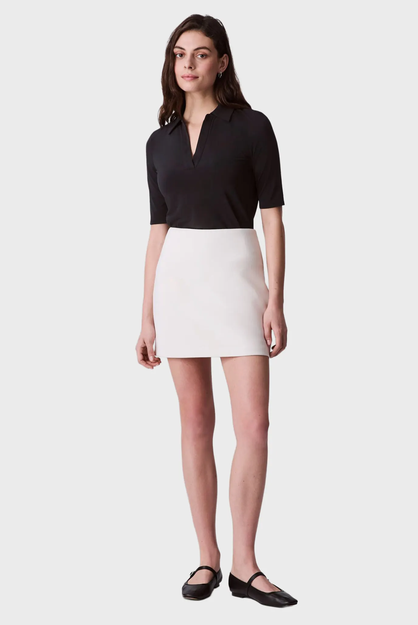 Жіноче чорне поло HS CREPE JERSEY POLO 2