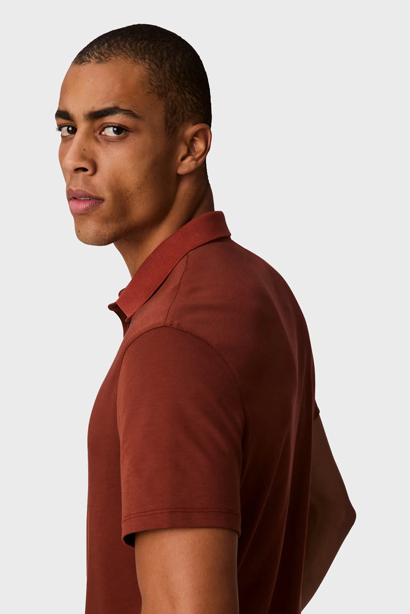 Чоловіче бордове поло SUPIMA CHEST 5