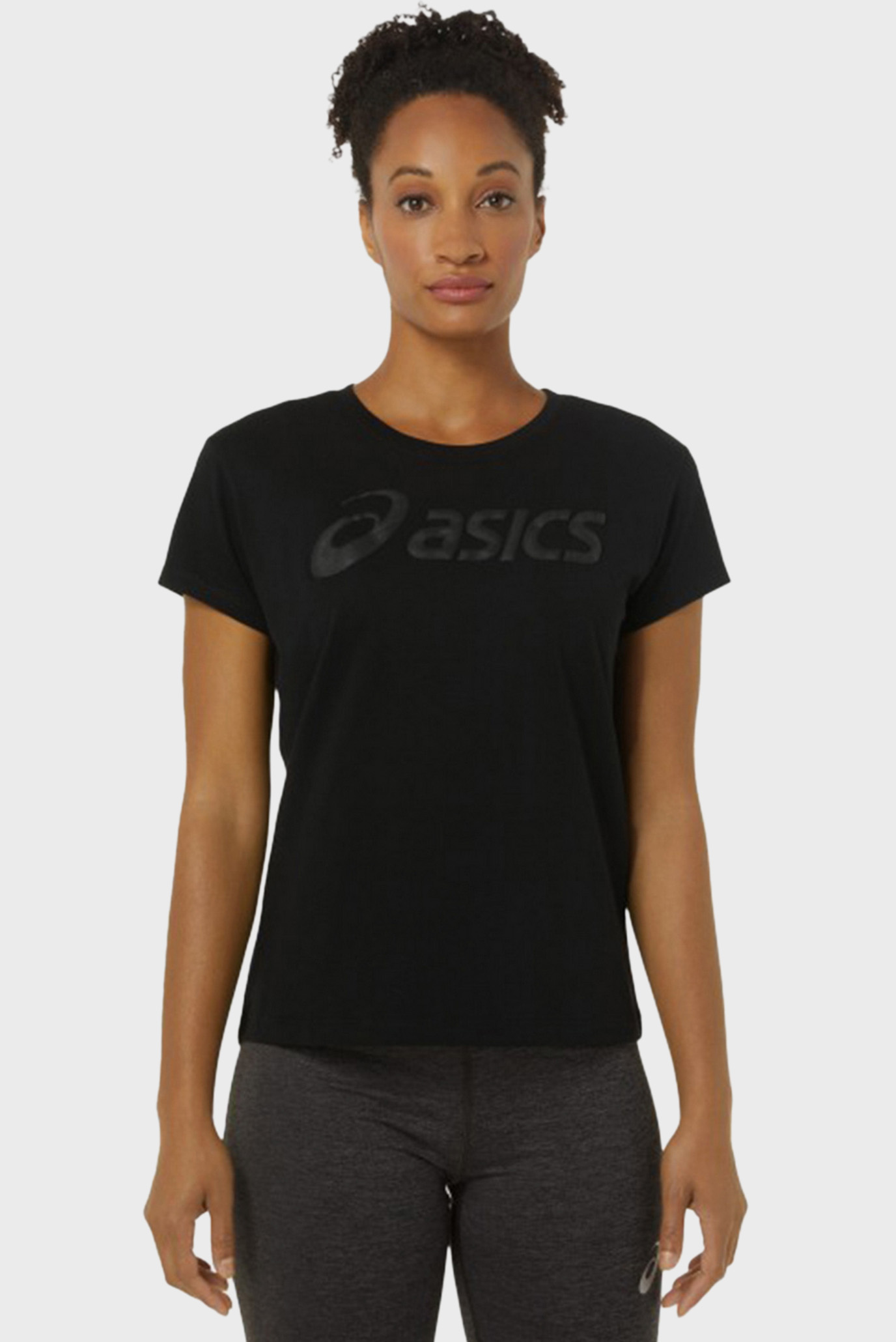 Женская черная футболка ASICS BIG LOGO TEE III 1